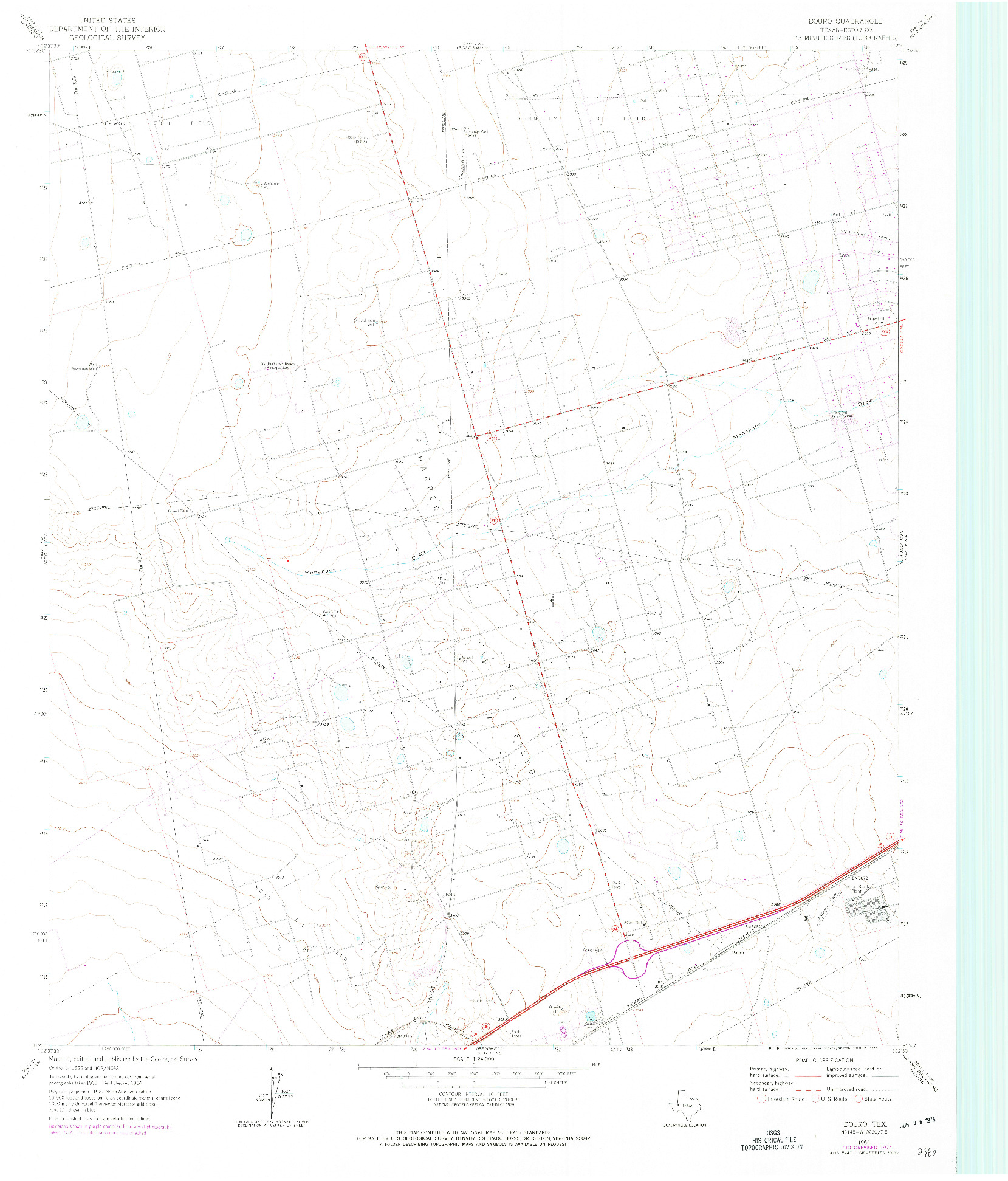 USGS 1:24000-SCALE QUADRANGLE FOR DOURO, TX 1964