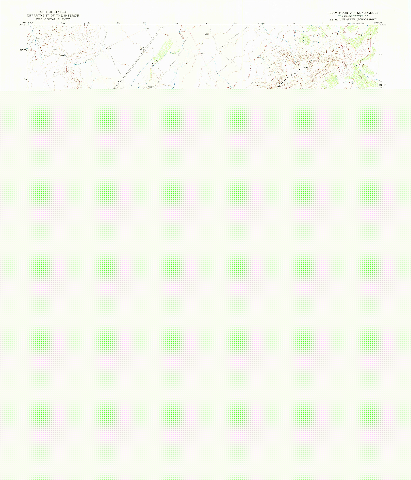 USGS 1:24000-SCALE QUADRANGLE FOR ELAM MOUNTAIN, TX 1972