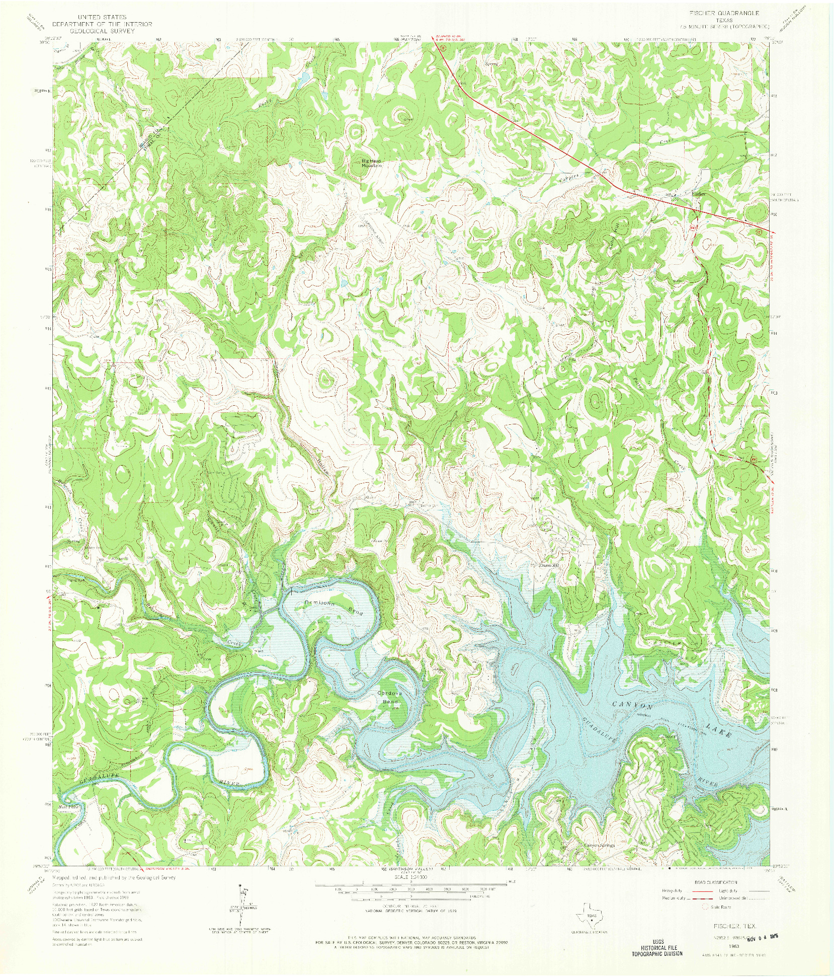 USGS 1:24000-SCALE QUADRANGLE FOR FISCHER, TX 1963