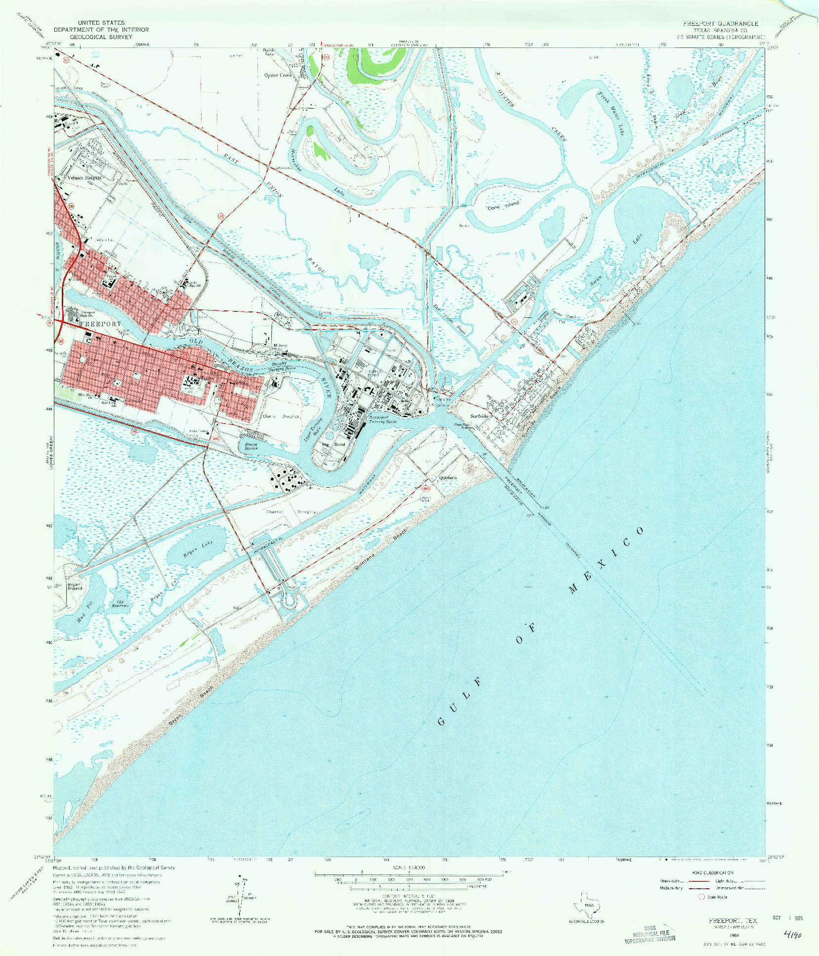 USGS 1:24000-SCALE QUADRANGLE FOR FREEPORT, TX 1964