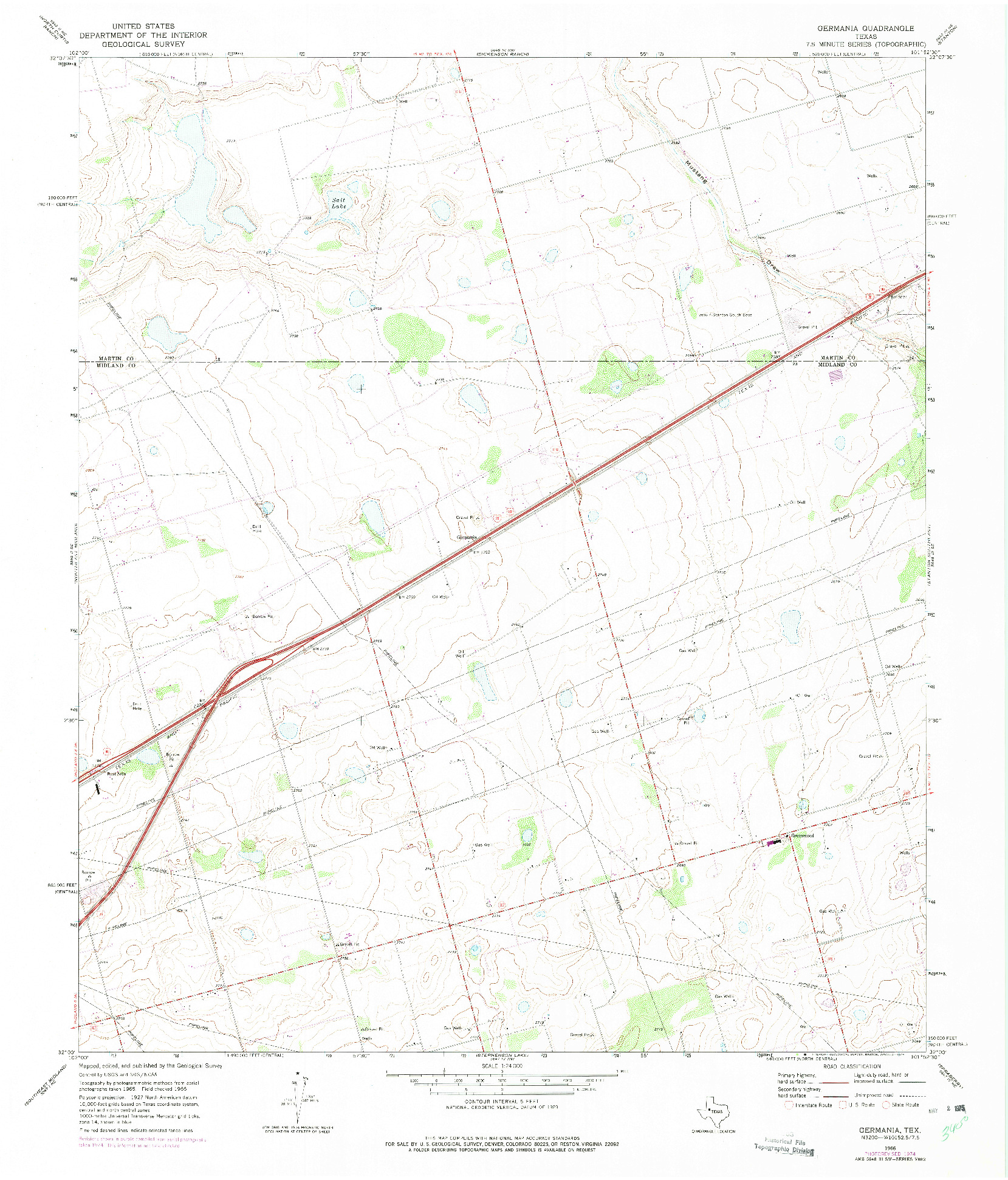 USGS 1:24000-SCALE QUADRANGLE FOR GERMANIA, TX 1966