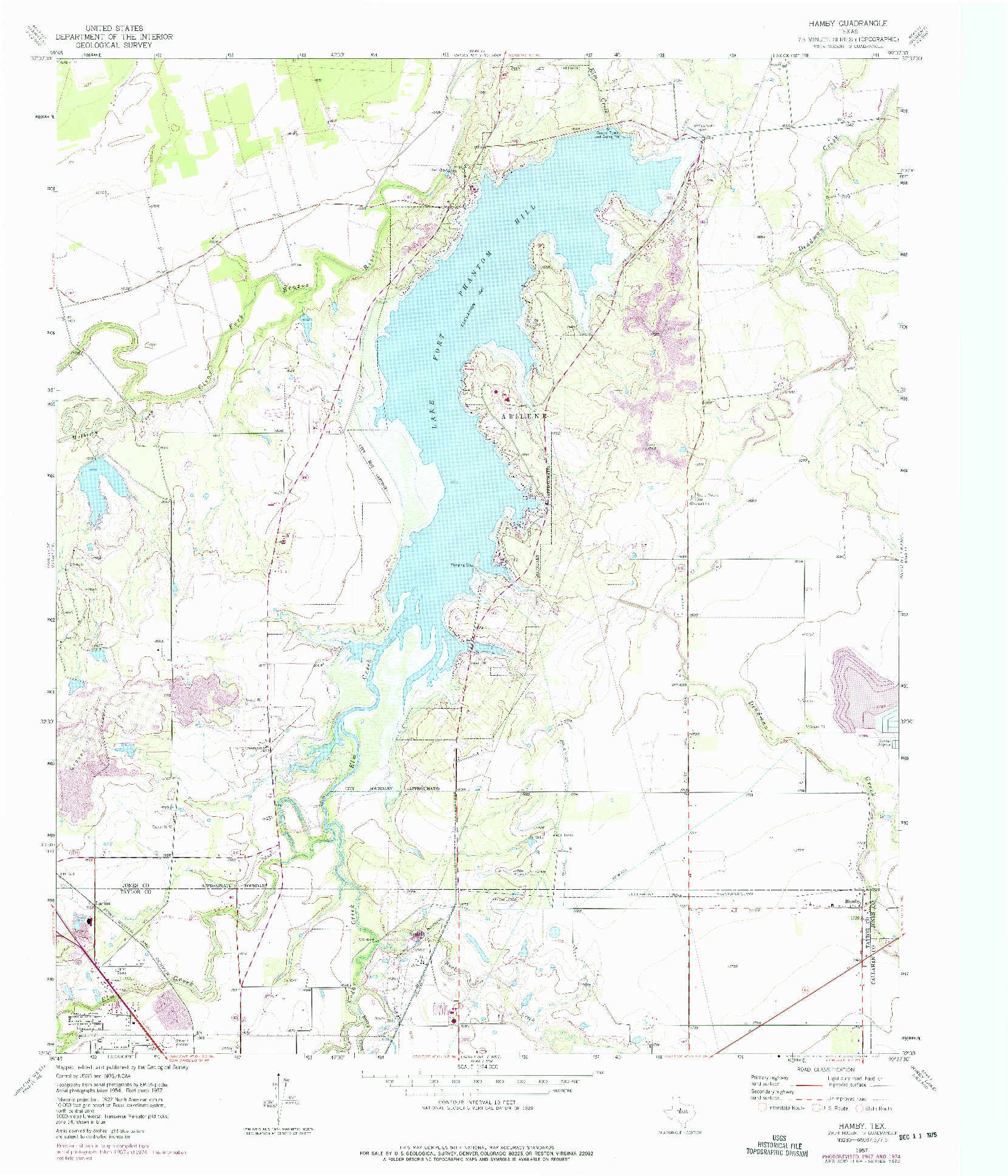 USGS 1:24000-SCALE QUADRANGLE FOR HAMBY, TX 1957