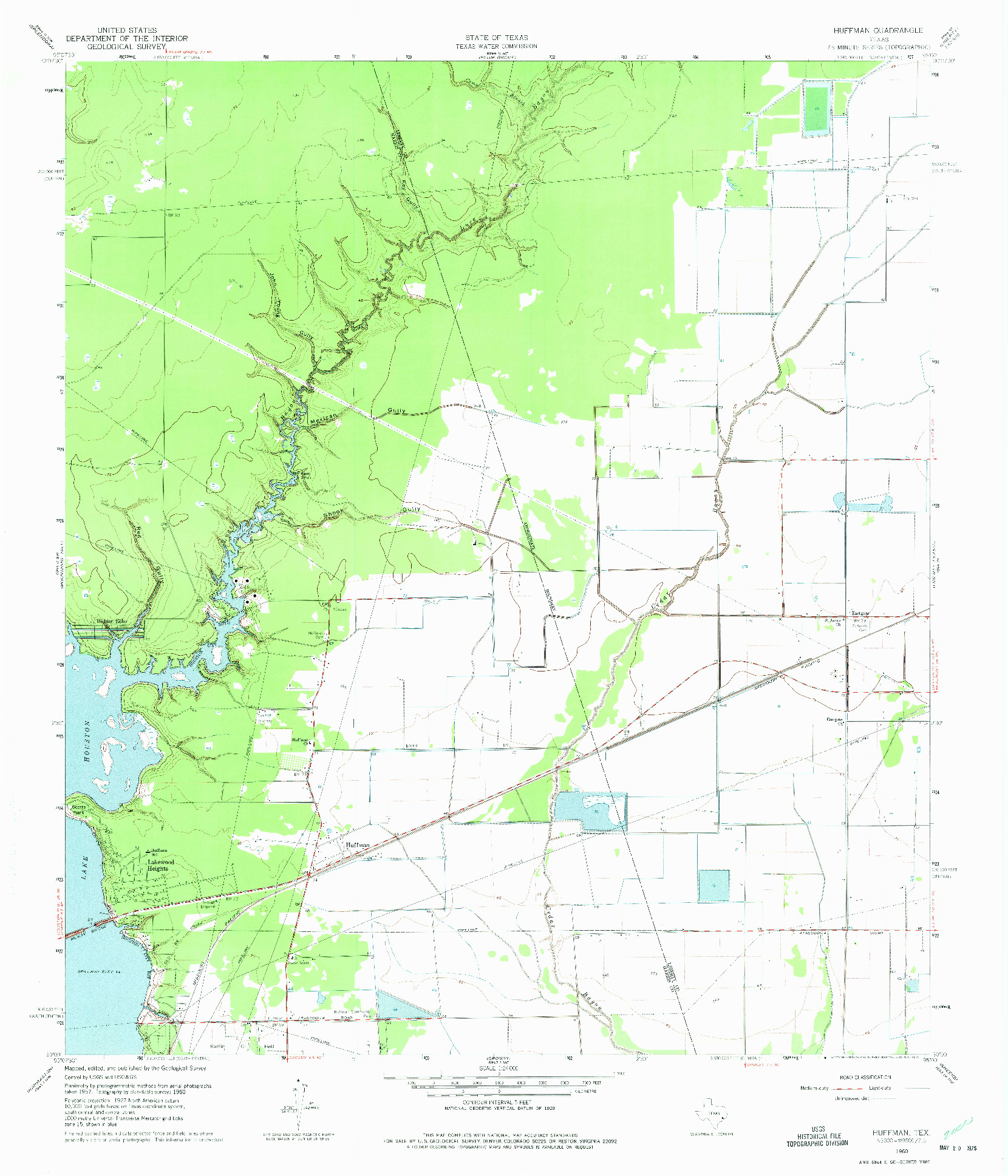 USGS 1:24000-SCALE QUADRANGLE FOR HUFFMAN, TX 1960