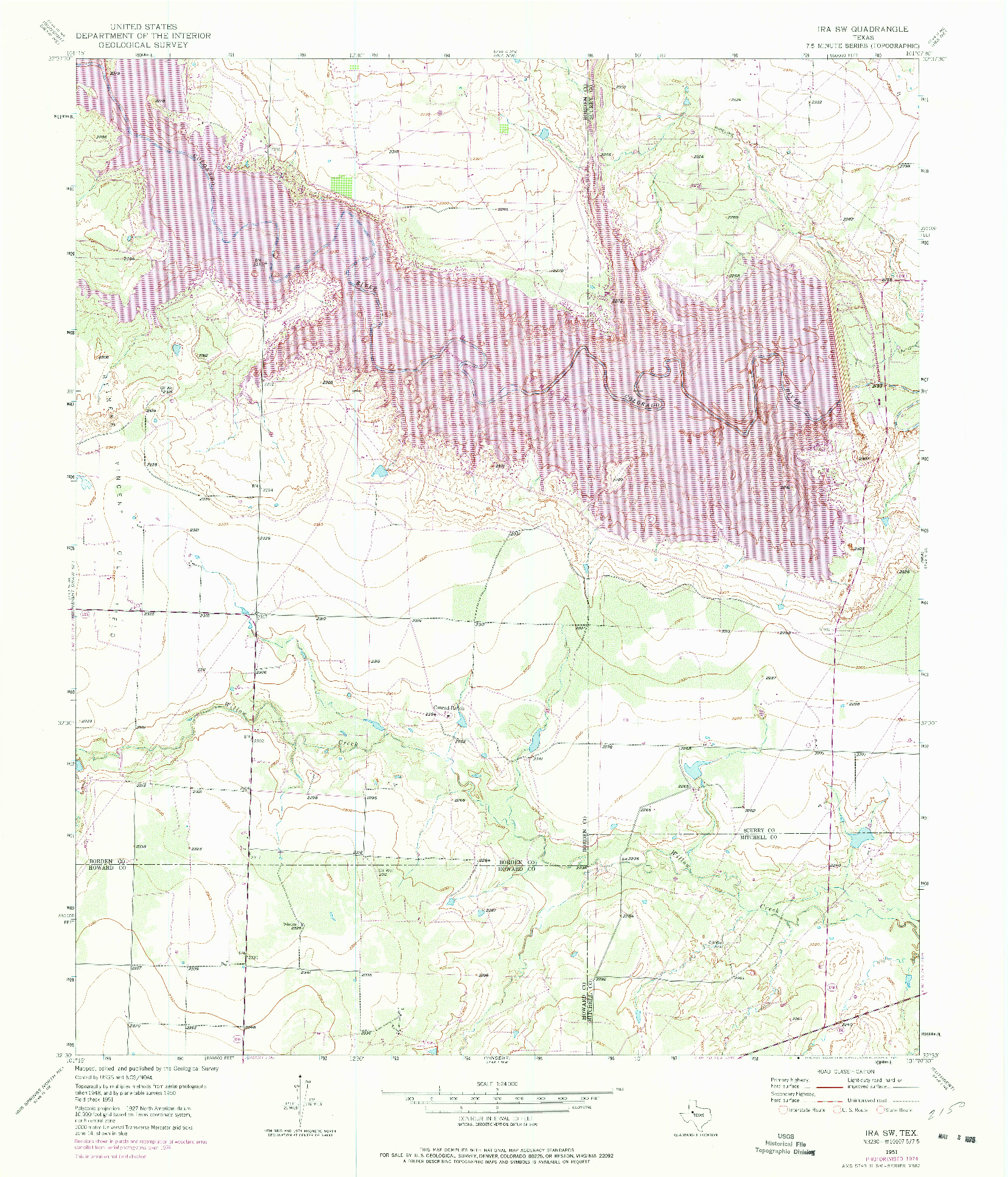 USGS 1:24000-SCALE QUADRANGLE FOR IRA SW, TX 1951