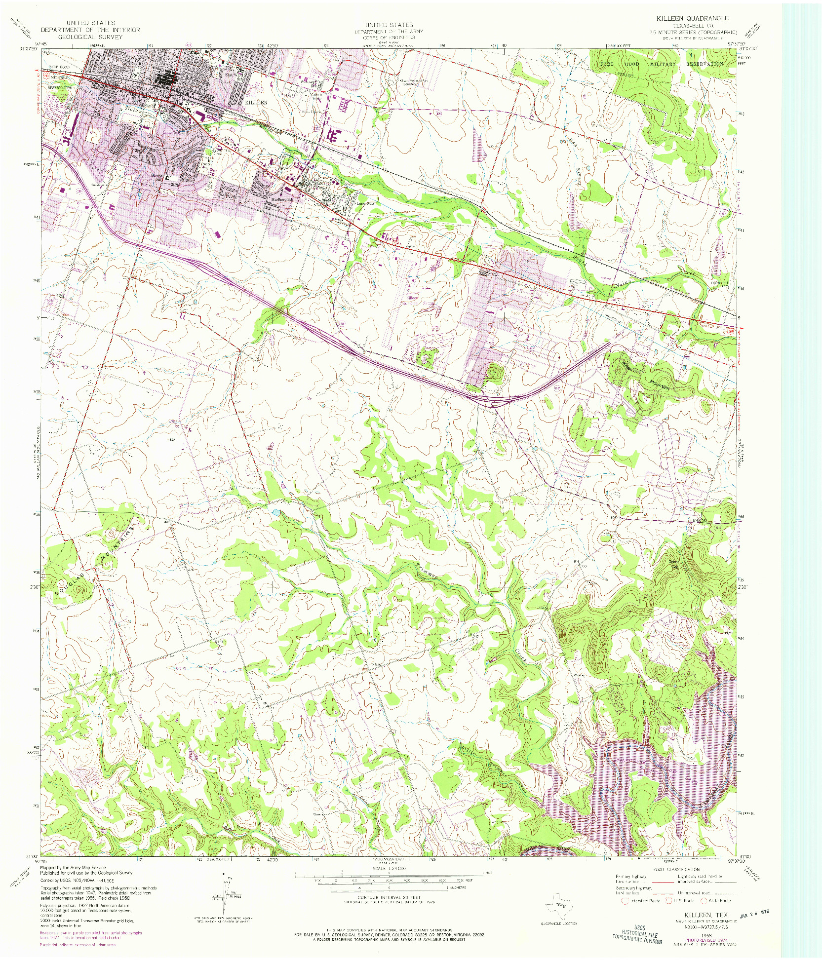 USGS 1:24000-SCALE QUADRANGLE FOR KILLEEN, TX 1958