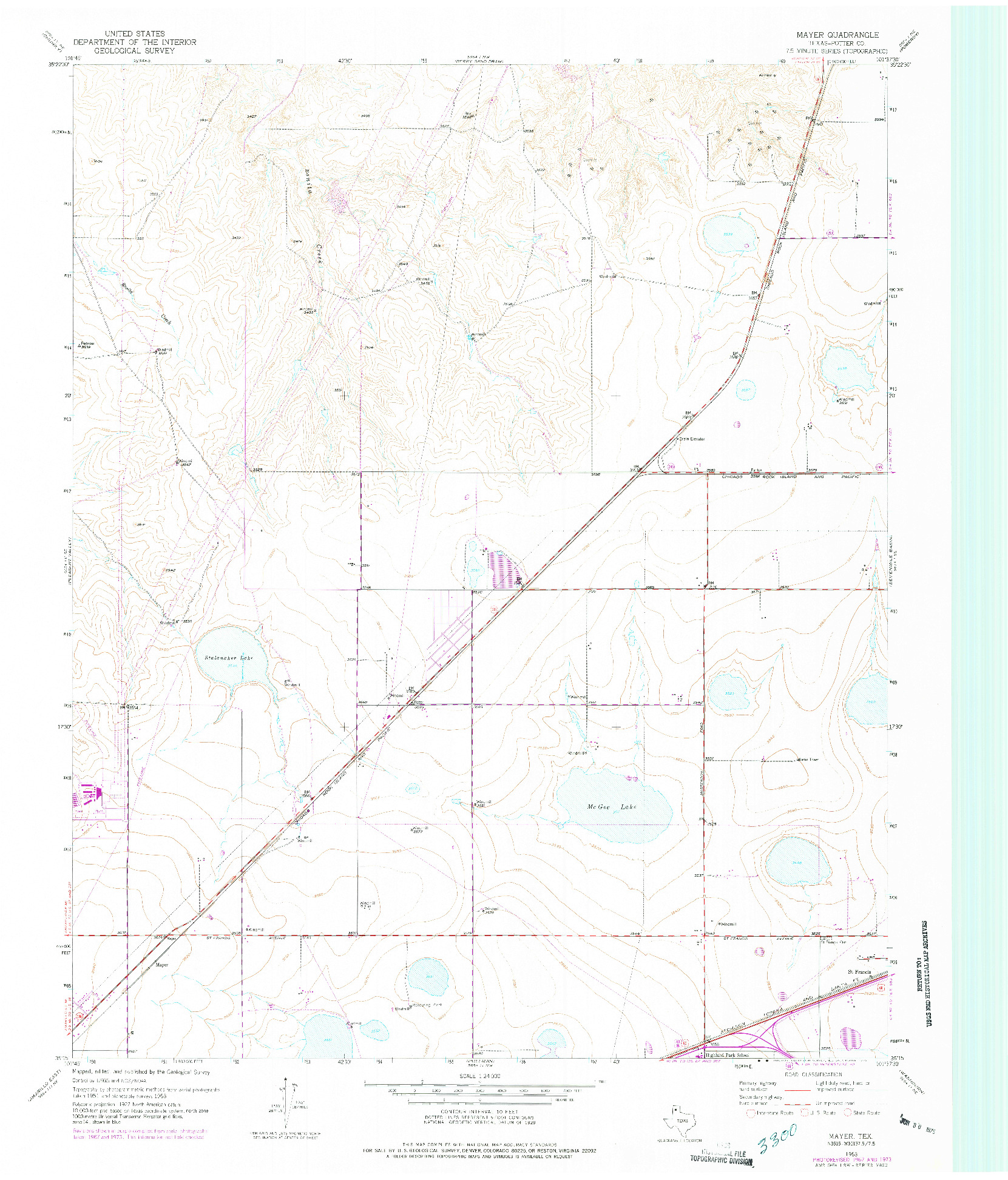 USGS 1:24000-SCALE QUADRANGLE FOR MAYER, TX 1953