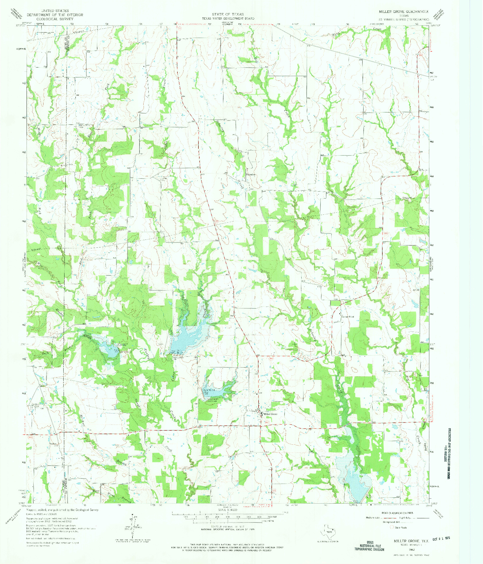 USGS 1:24000-SCALE QUADRANGLE FOR MILLER GROVE, TX 1962