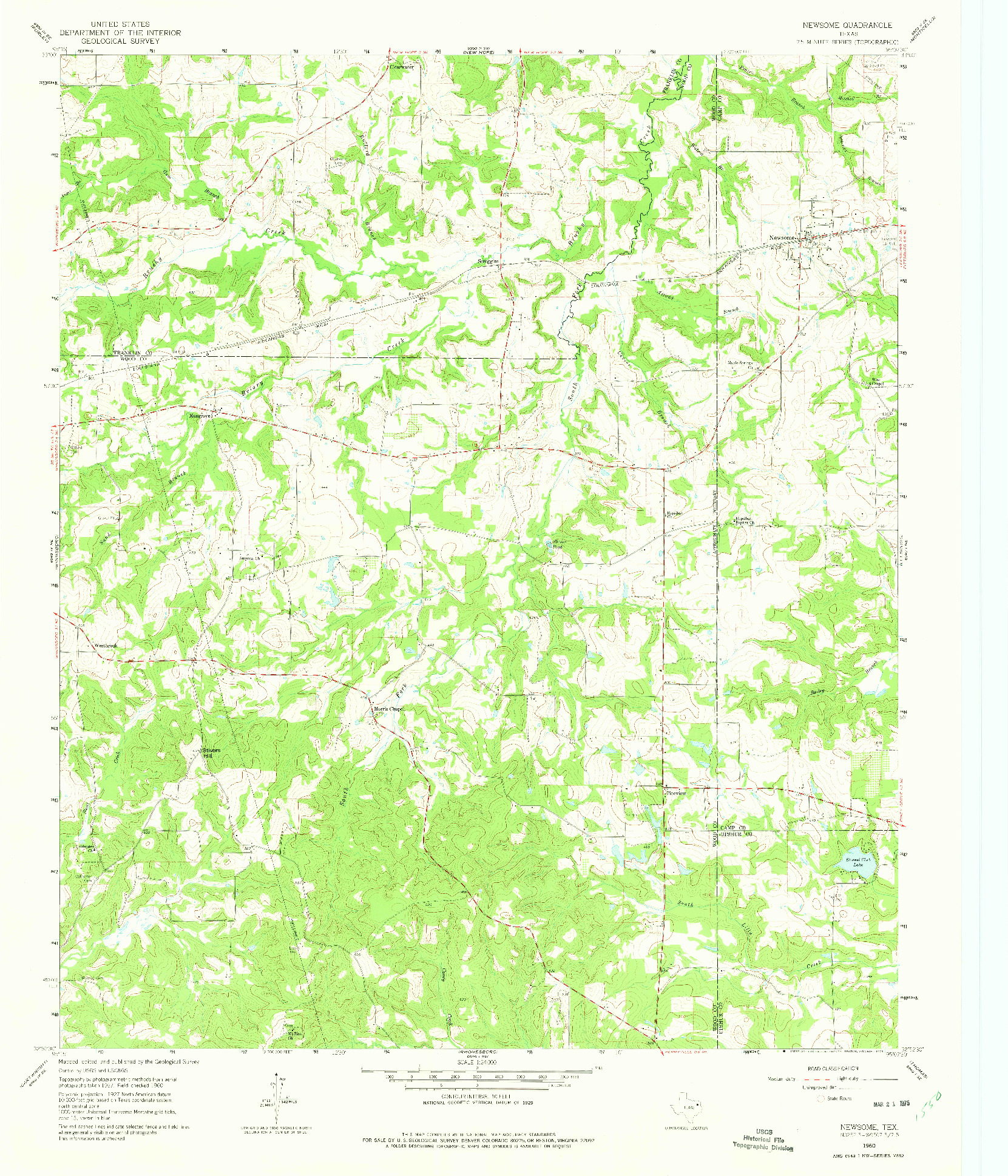 USGS 1:24000-SCALE QUADRANGLE FOR NEWSOME, TX 1960