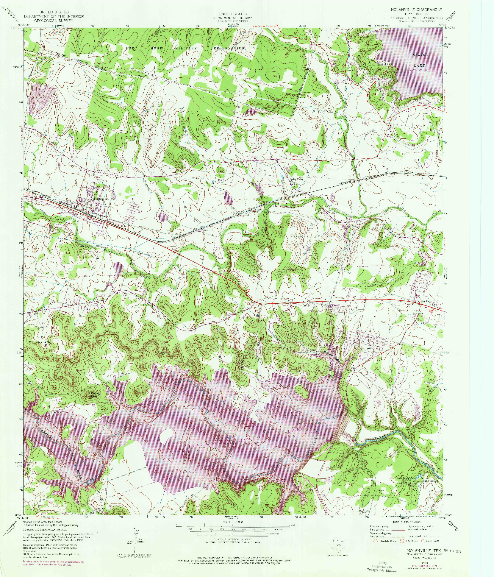 USGS 1:24000-SCALE QUADRANGLE FOR NOLANVILLE, TX 1958