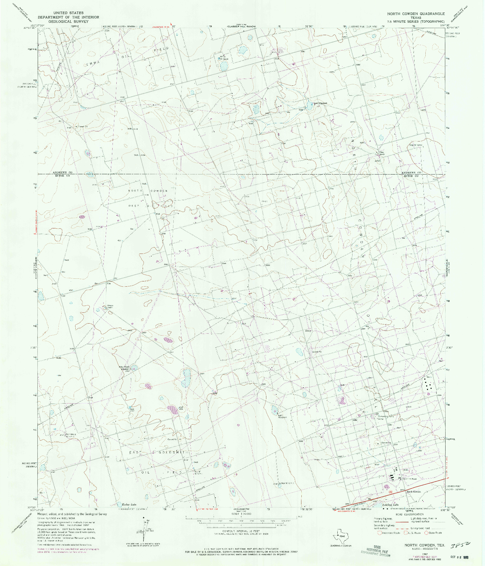 USGS 1:24000-SCALE QUADRANGLE FOR NORTH COWDEN, TX 1967