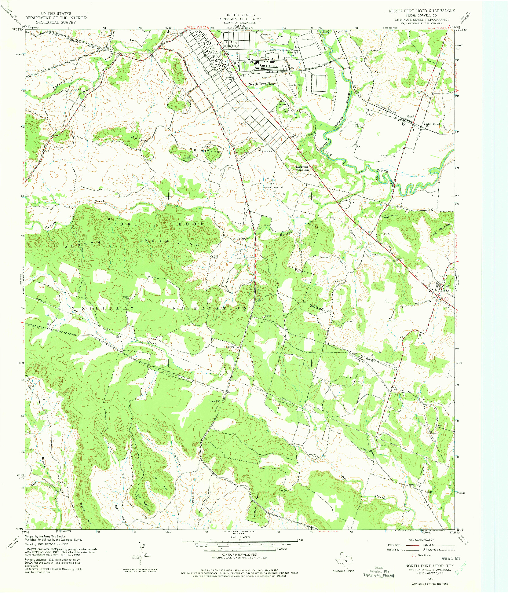USGS 1:24000-SCALE QUADRANGLE FOR NORTH FORT HOOD, TX 1958