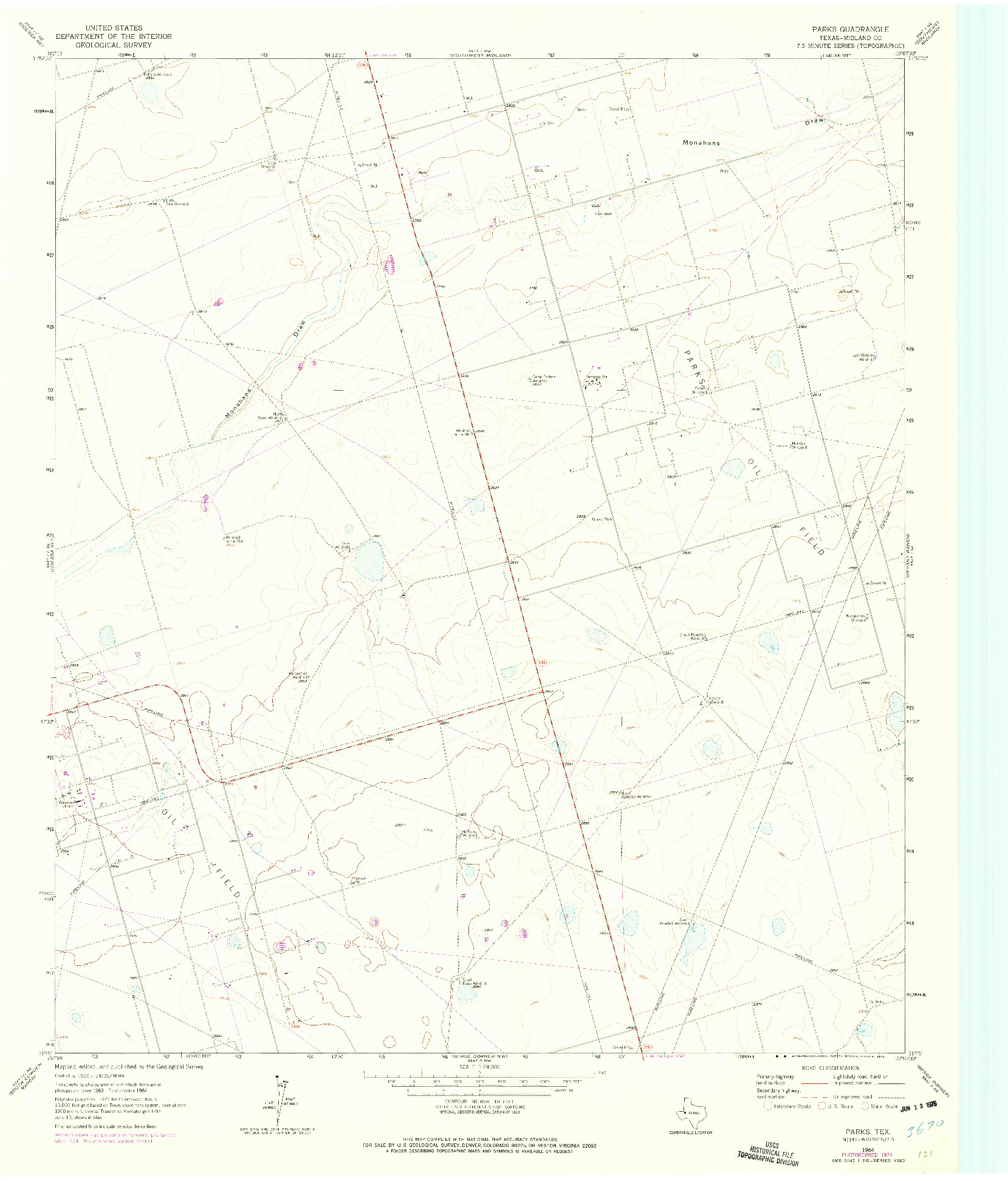 USGS 1:24000-SCALE QUADRANGLE FOR PARKS, TX 1964