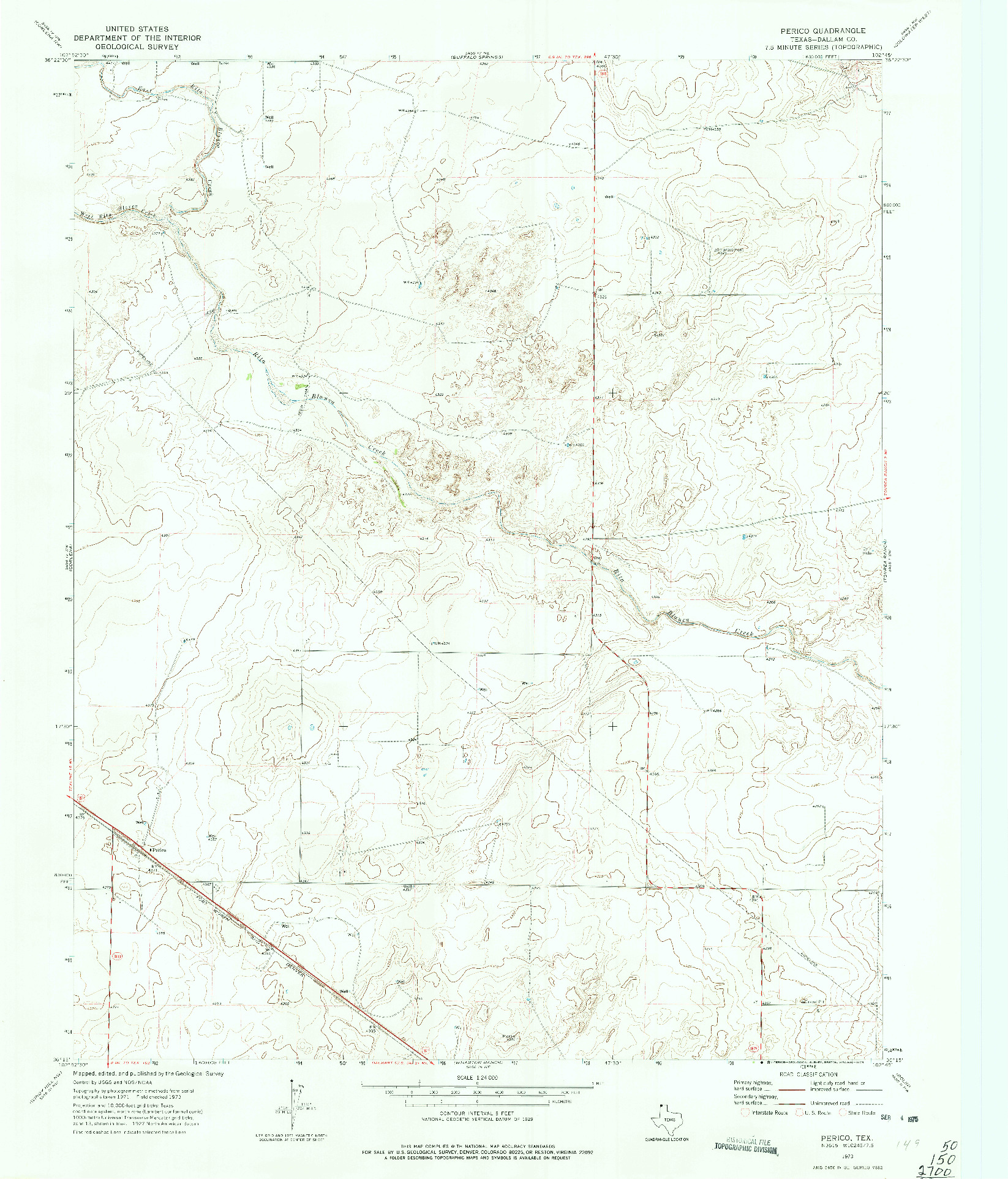 USGS 1:24000-SCALE QUADRANGLE FOR PERICO, TX 1973