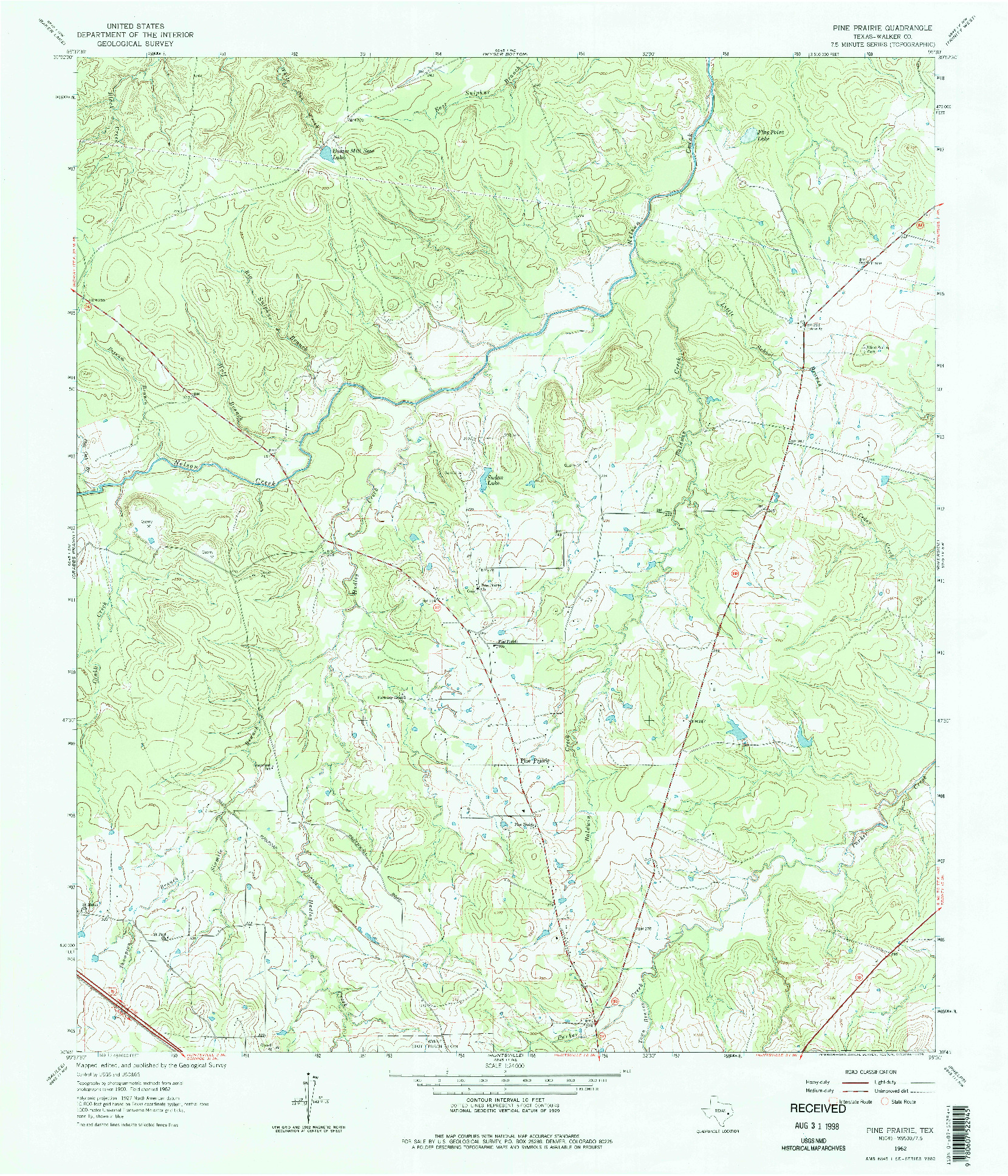 USGS 1:24000-SCALE QUADRANGLE FOR PINE PRAIRIE, TX 1962