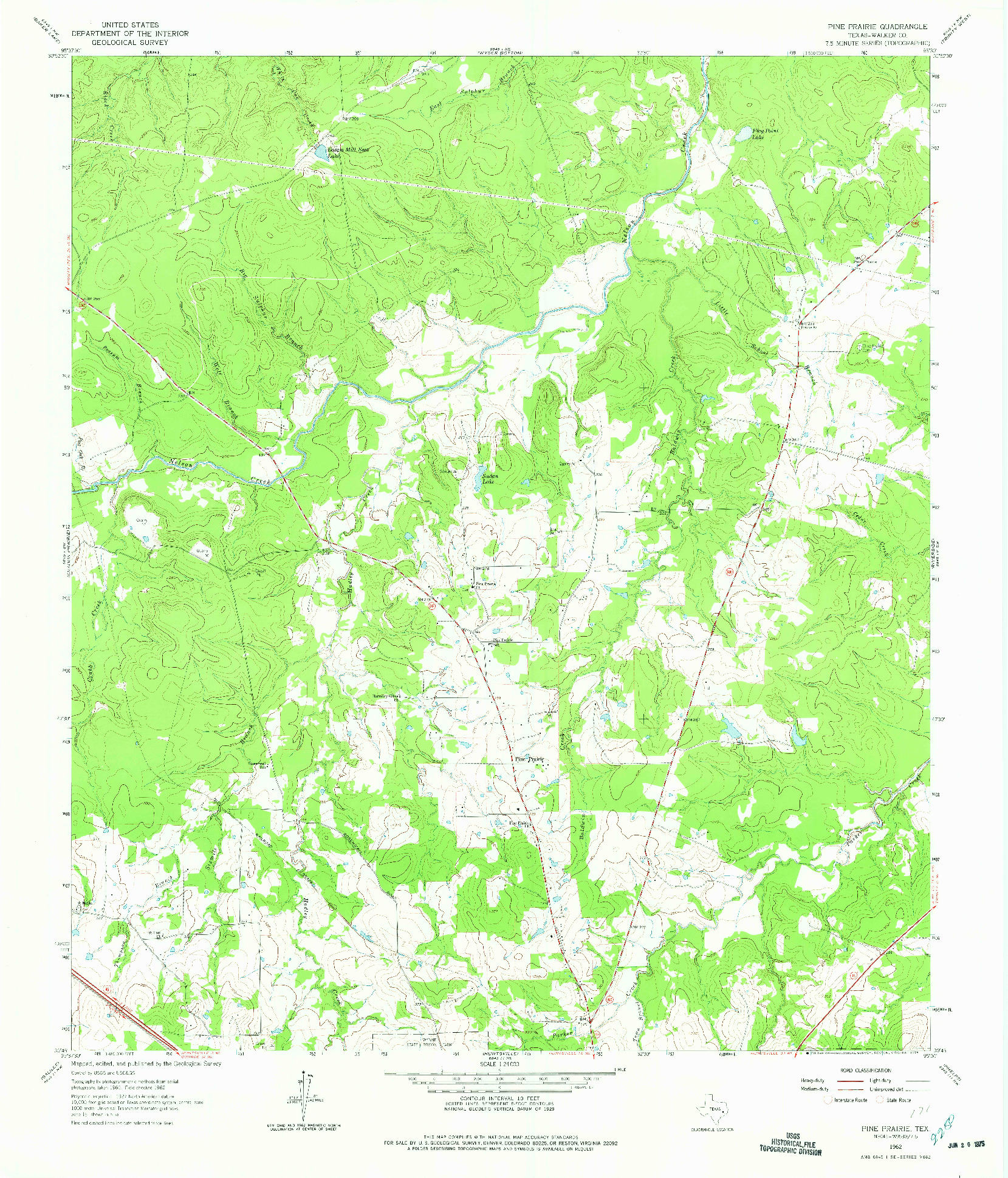 USGS 1:24000-SCALE QUADRANGLE FOR PINE PRAIRIE, TX 1962