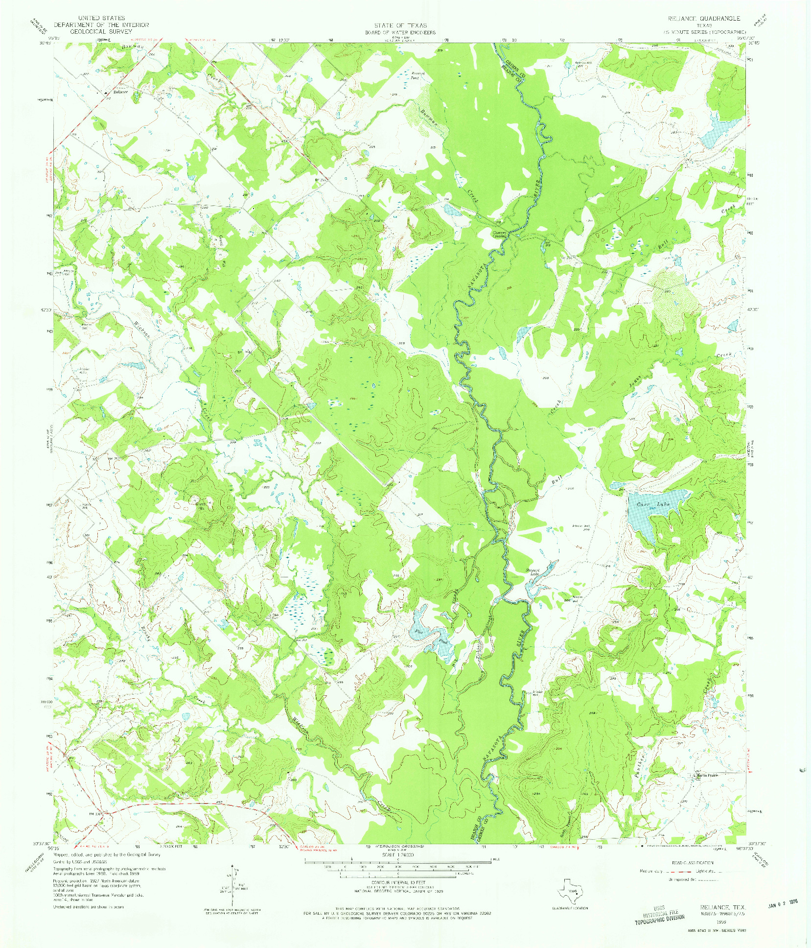 USGS 1:24000-SCALE QUADRANGLE FOR RELIANCE, TX 1959