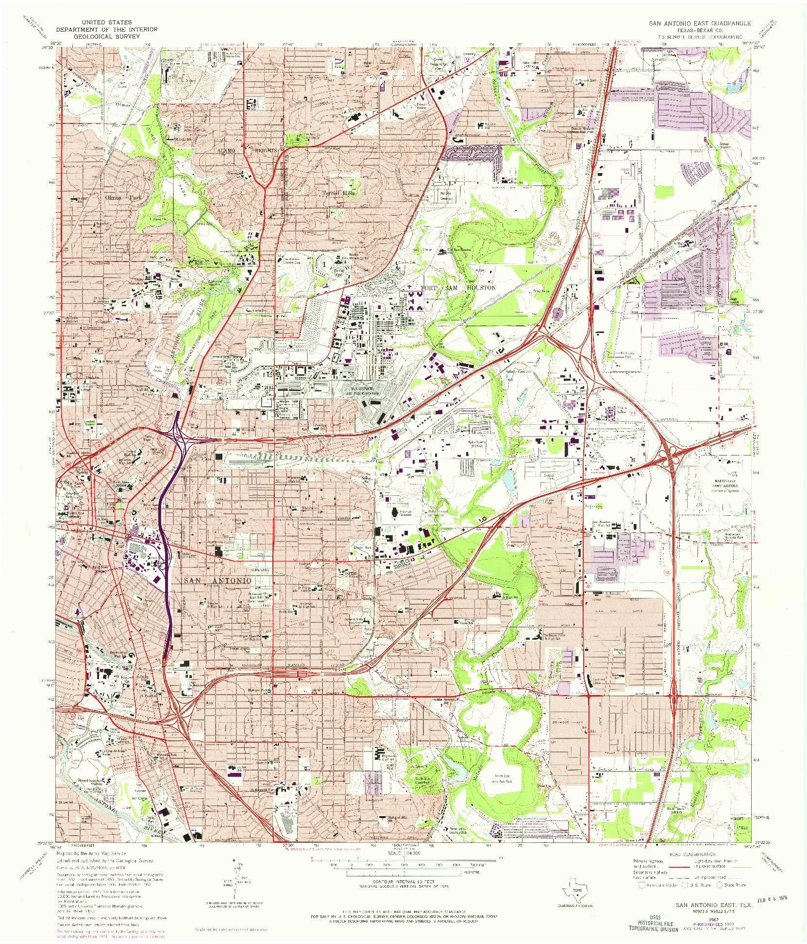USGS 1:24000-SCALE QUADRANGLE FOR SAN ANTONIO EAST, TX 1967