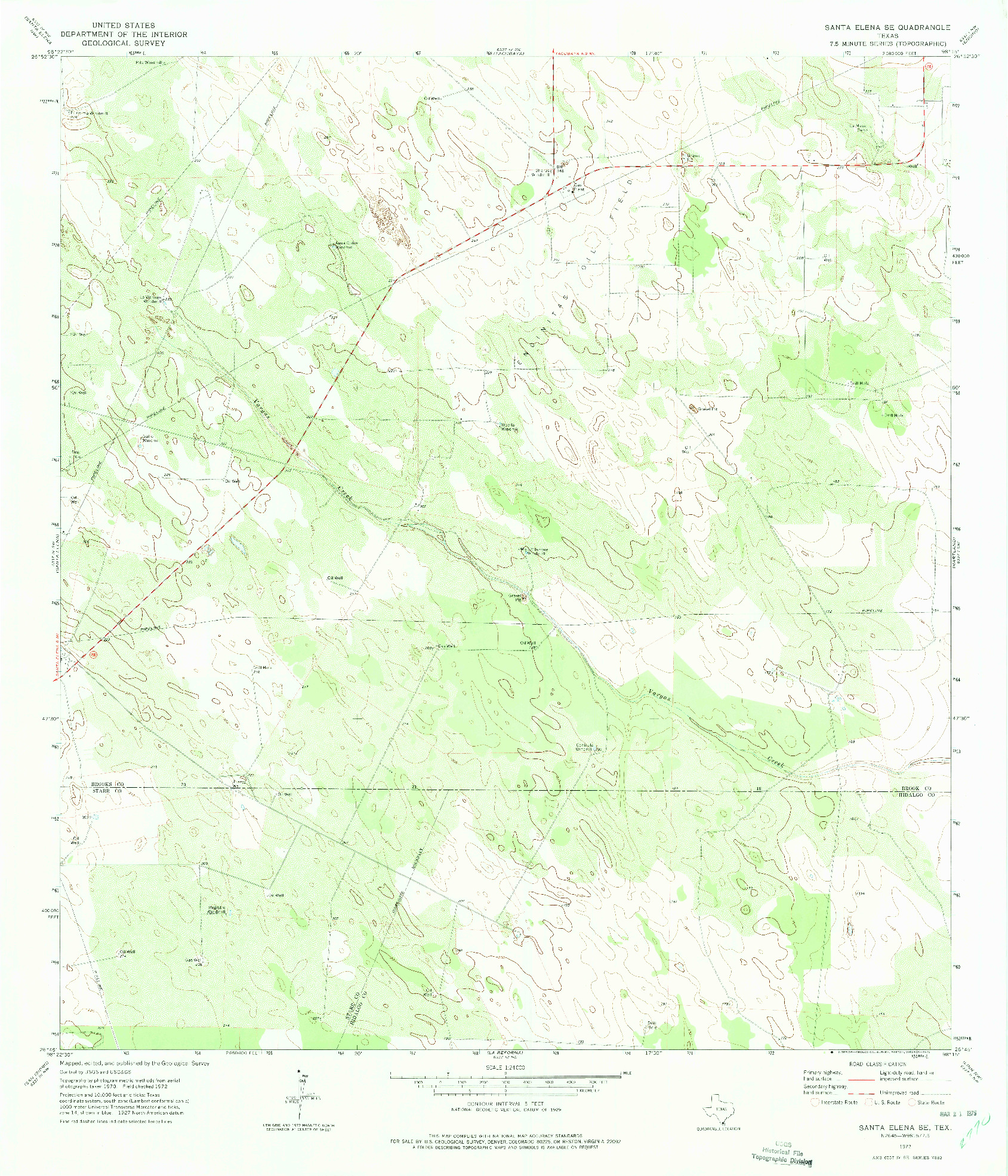 USGS 1:24000-SCALE QUADRANGLE FOR SANTA ELENA SE, TX 1972