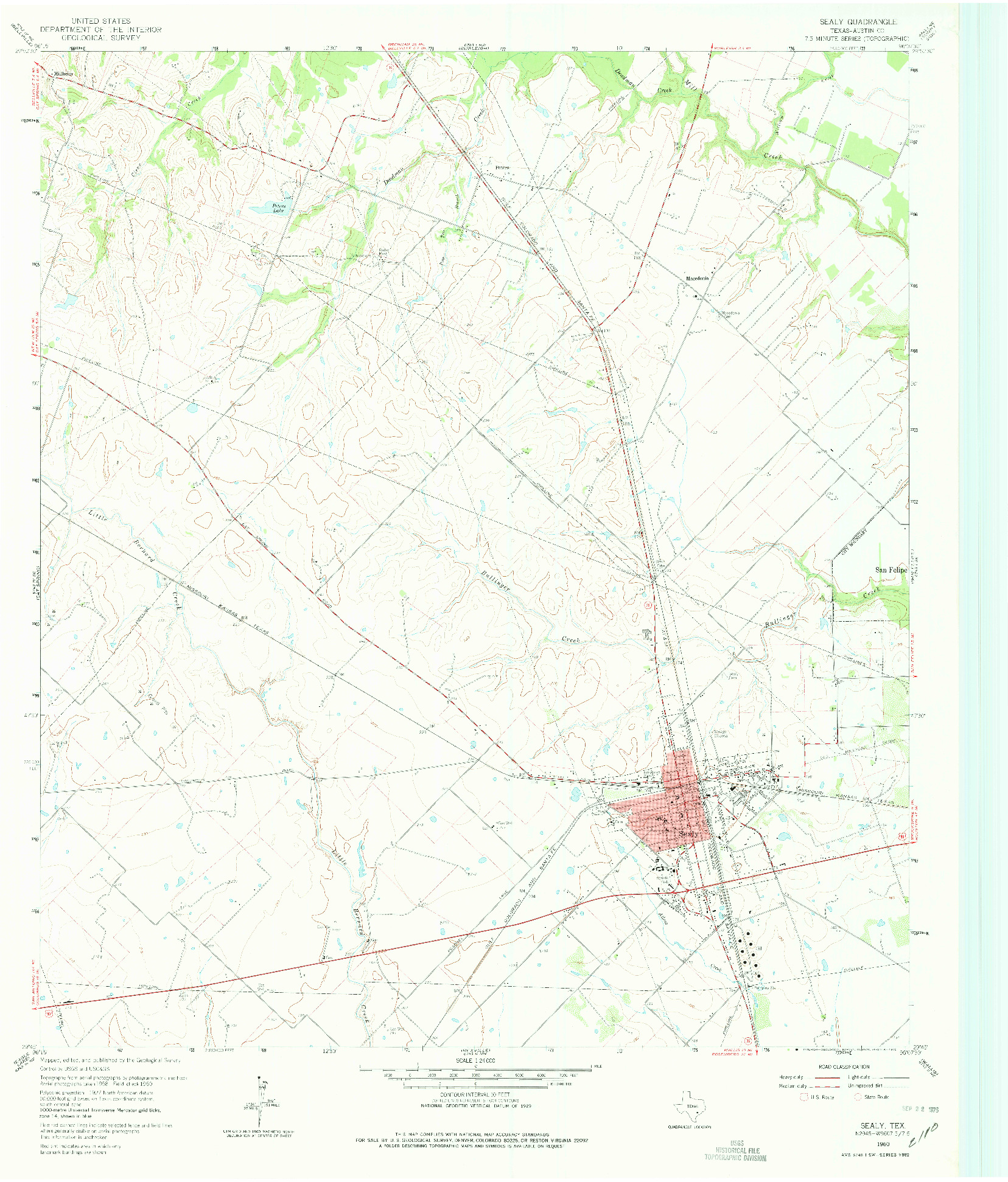 USGS 1:24000-SCALE QUADRANGLE FOR SEALY, TX 1960