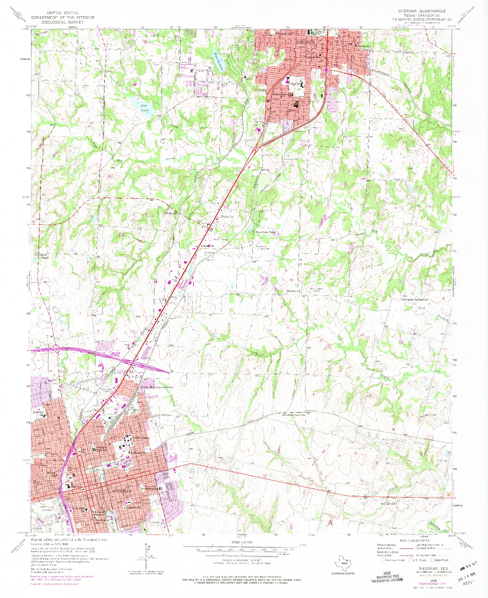 USGS 1:24000-SCALE QUADRANGLE FOR SHERMAN, TX 1958