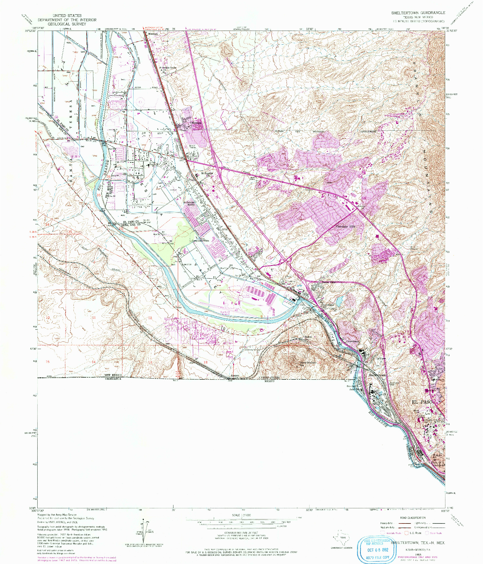 USGS 1:24000-SCALE QUADRANGLE FOR SMELTERTOWN, TX 1955