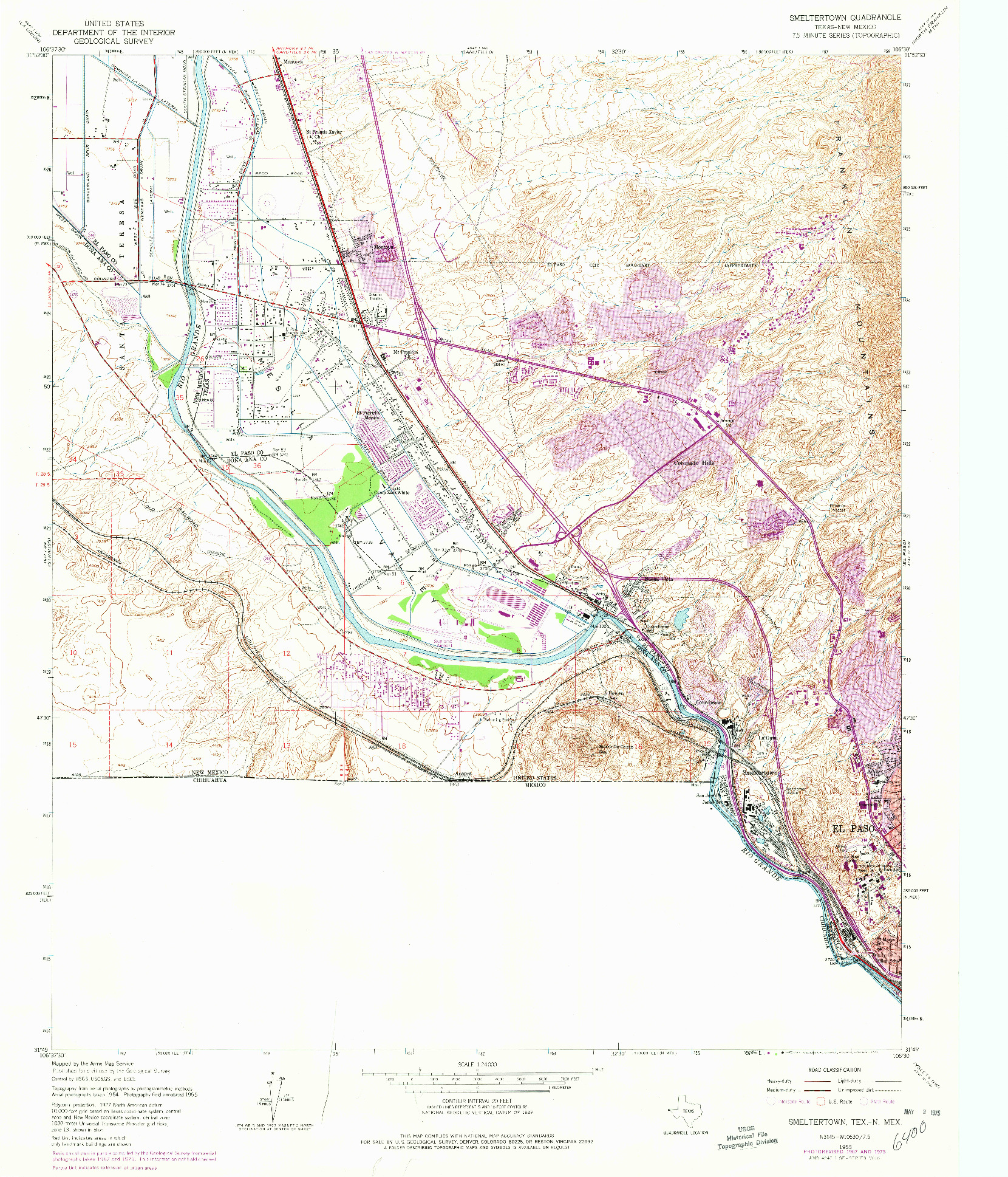 USGS 1:24000-SCALE QUADRANGLE FOR SMELTERTOWN, TX 1955