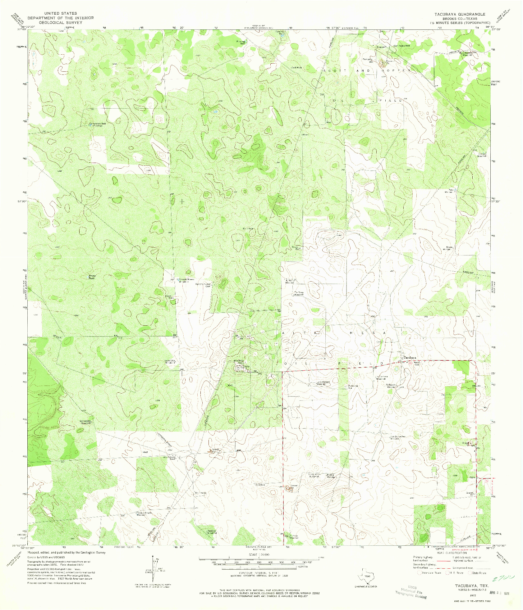 USGS 1:24000-SCALE QUADRANGLE FOR TACUBAYA, TX 1972