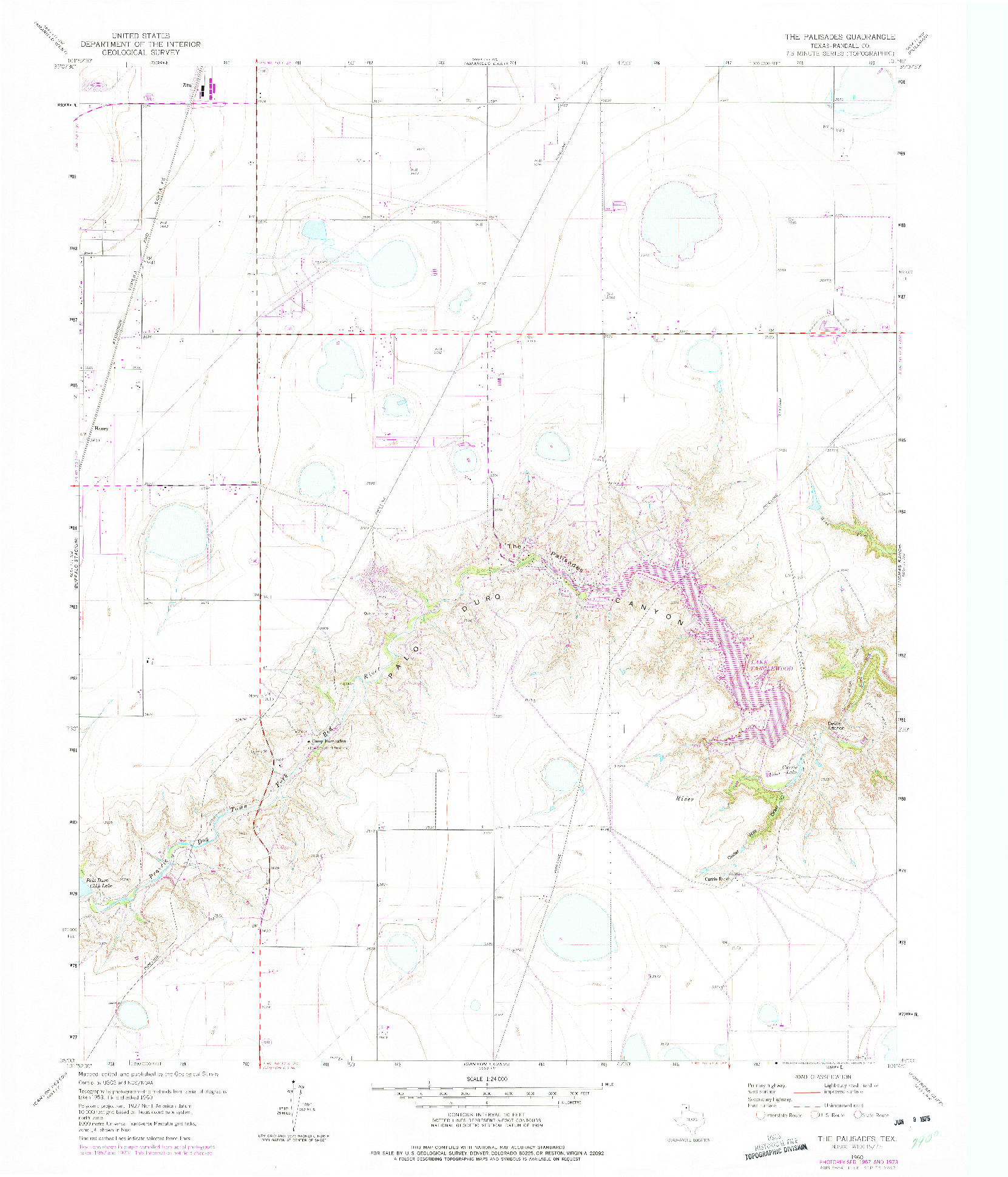 USGS 1:24000-SCALE QUADRANGLE FOR THE PALISADES, TX 1960