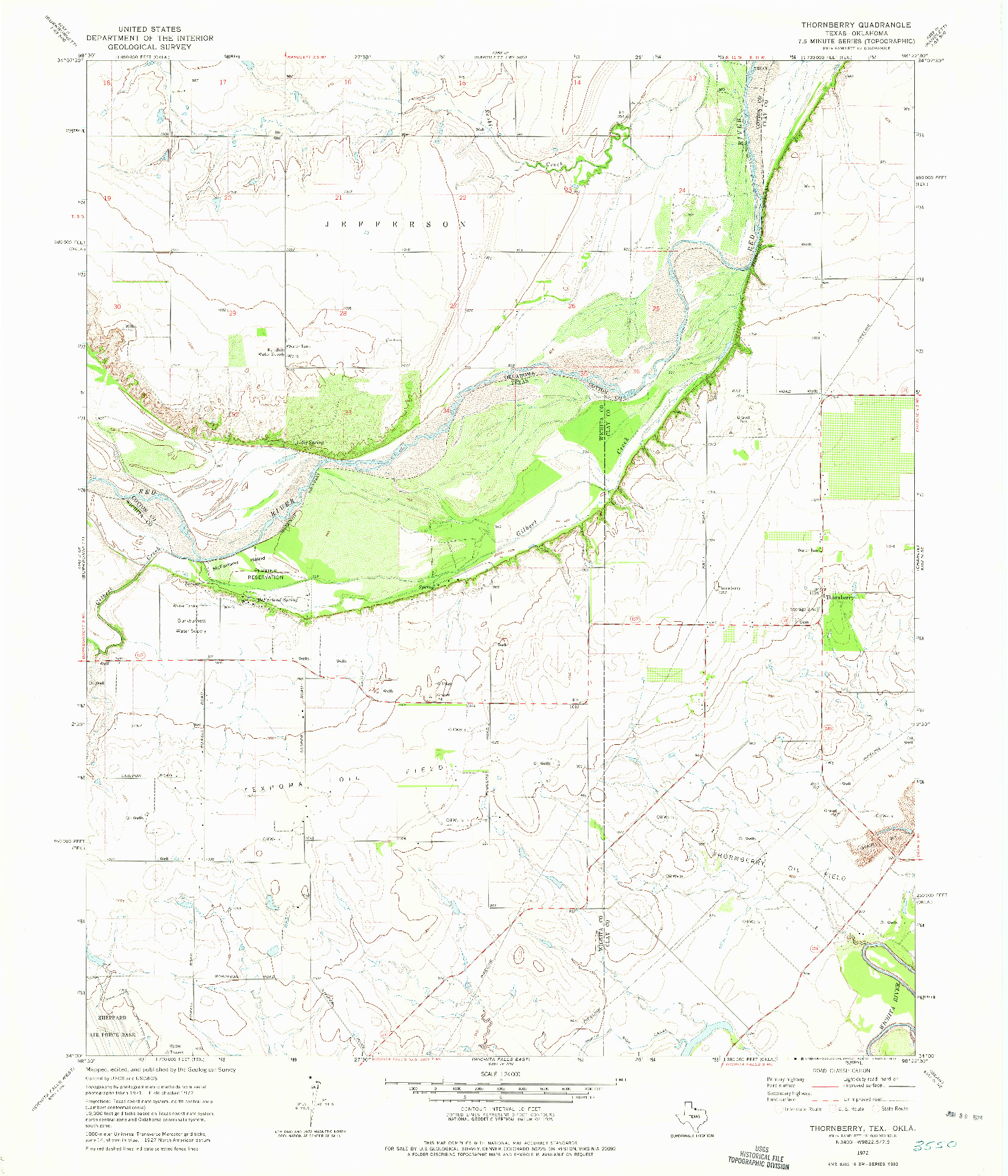 USGS 1:24000-SCALE QUADRANGLE FOR THORNBERRY, TX 1972