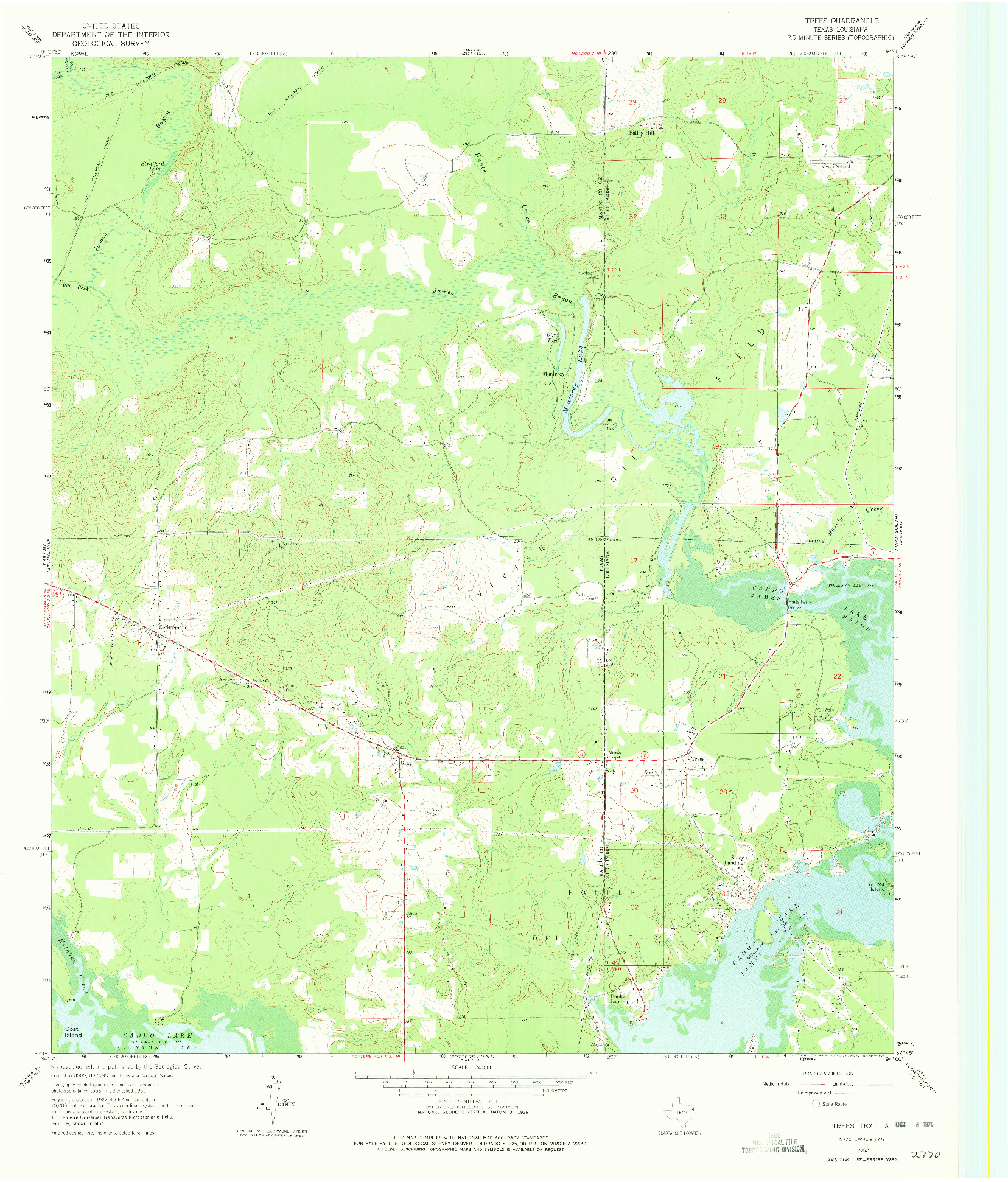 USGS 1:24000-SCALE QUADRANGLE FOR TREES, TX 1962