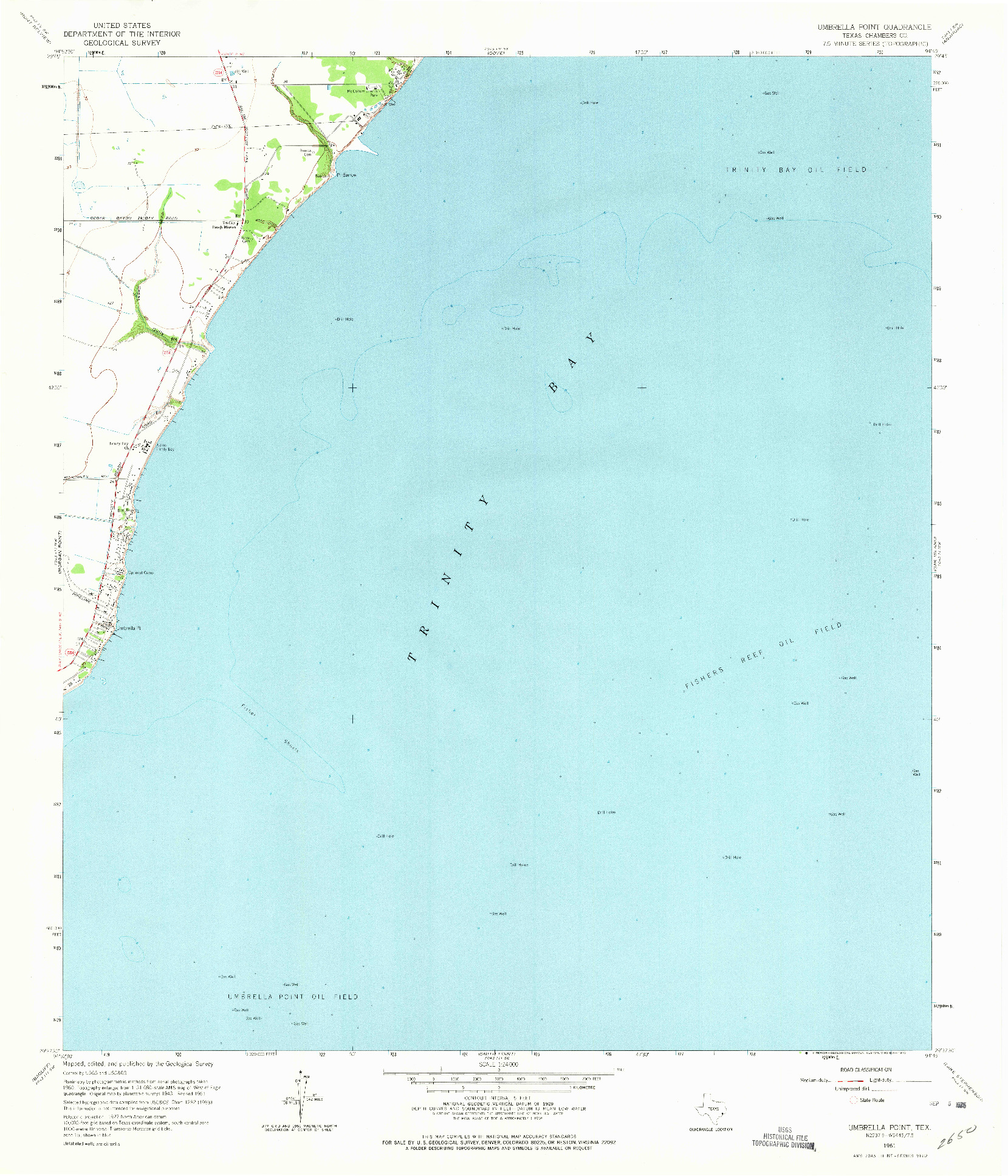 USGS 1:24000-SCALE QUADRANGLE FOR UMBRELLA POINT, TX 1961