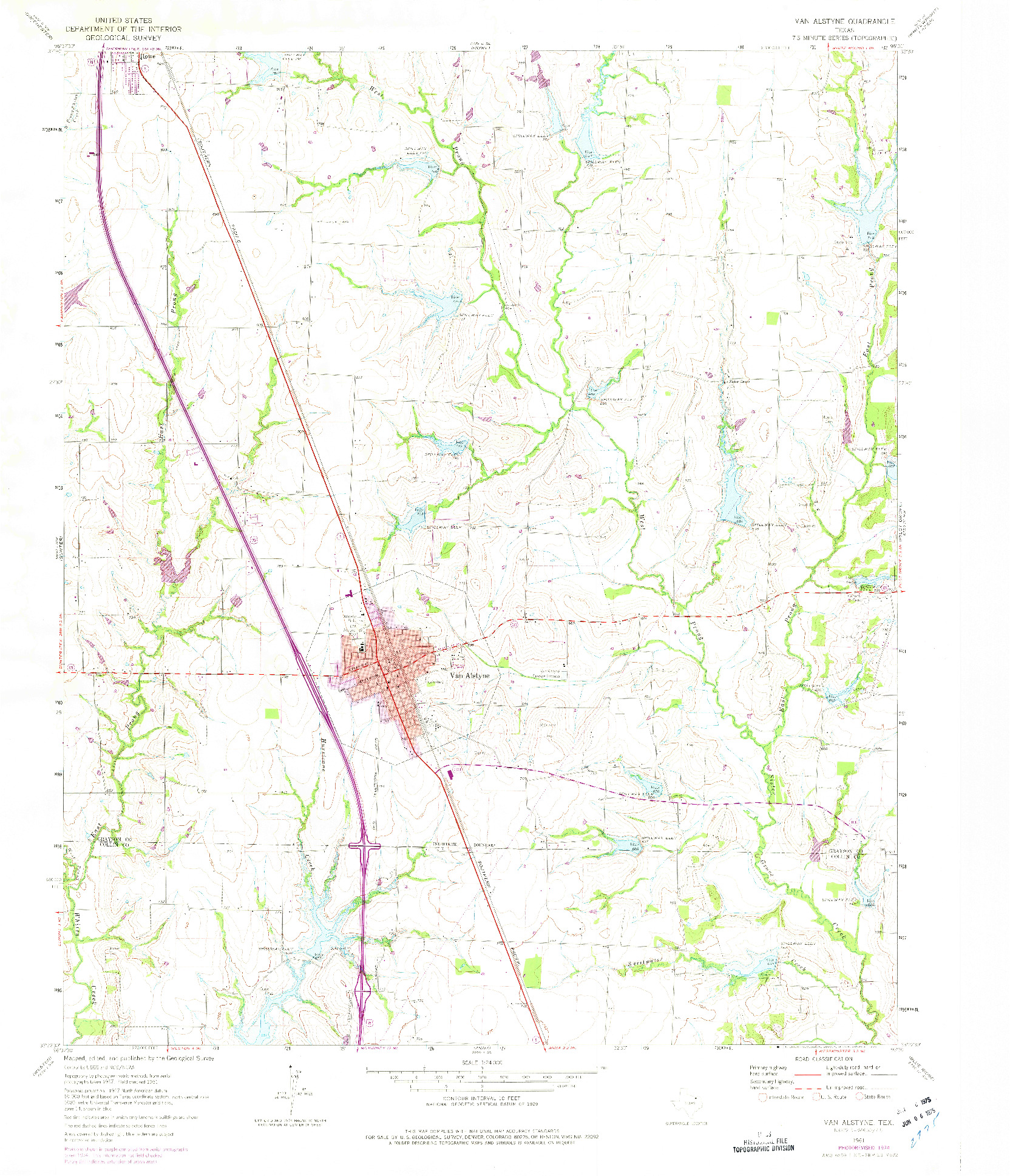 USGS 1:24000-SCALE QUADRANGLE FOR VAN ALSTYNE, TX 1961