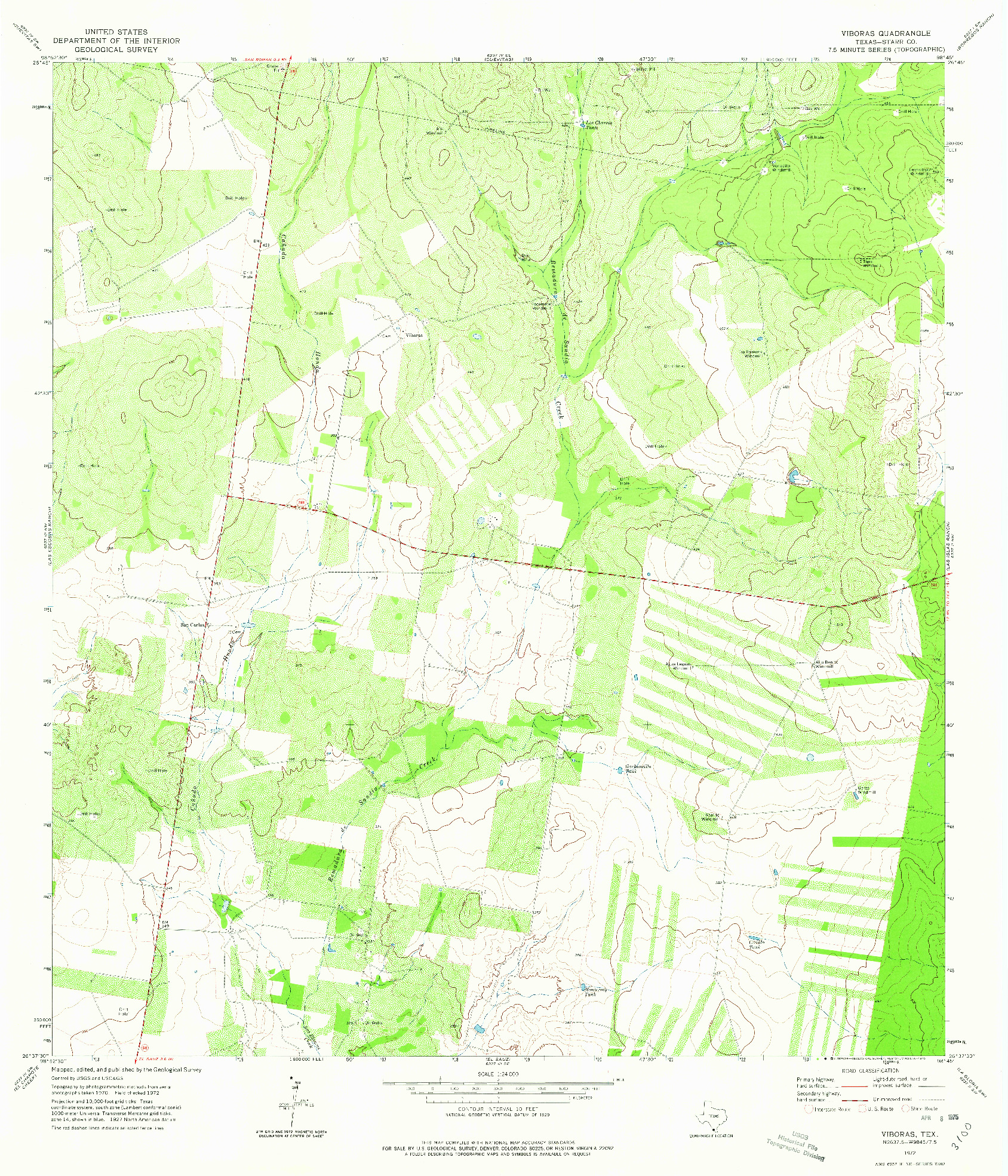 USGS 1:24000-SCALE QUADRANGLE FOR VIBORAS, TX 1972