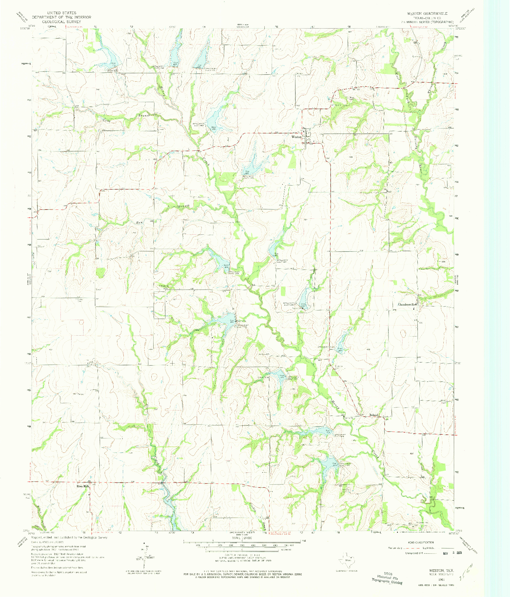 USGS 1:24000-SCALE QUADRANGLE FOR WESTON, TX 1961