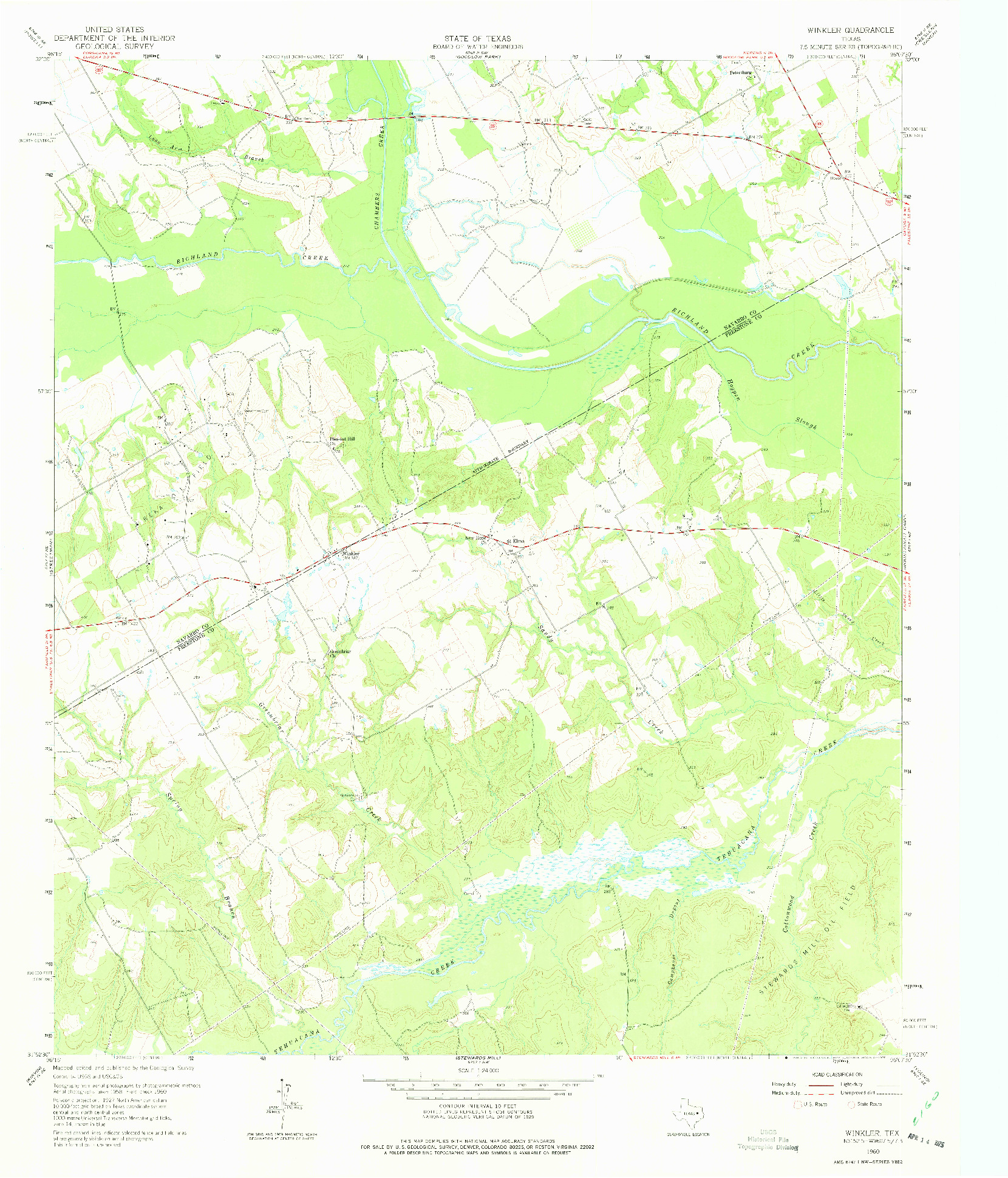 USGS 1:24000-SCALE QUADRANGLE FOR WINKLER, TX 1960