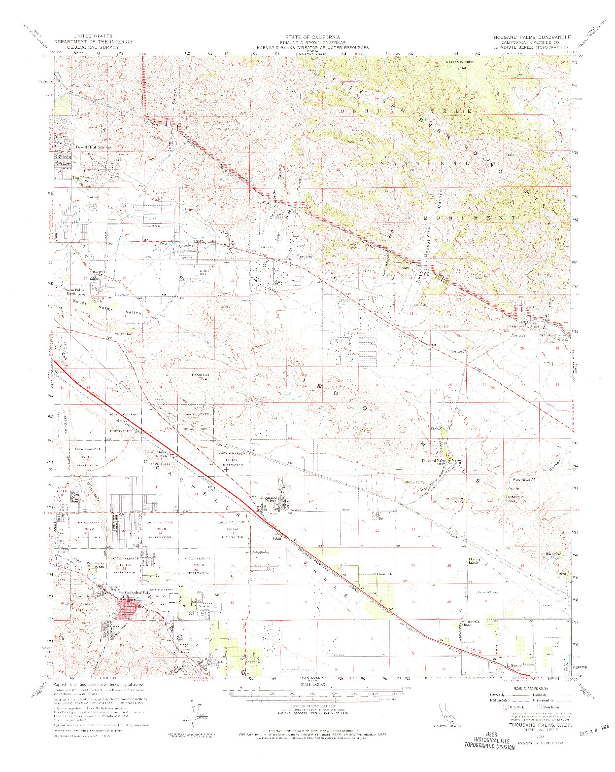 USGS 1:62500-SCALE QUADRANGLE FOR THOUSAND PALMS, CA 1958