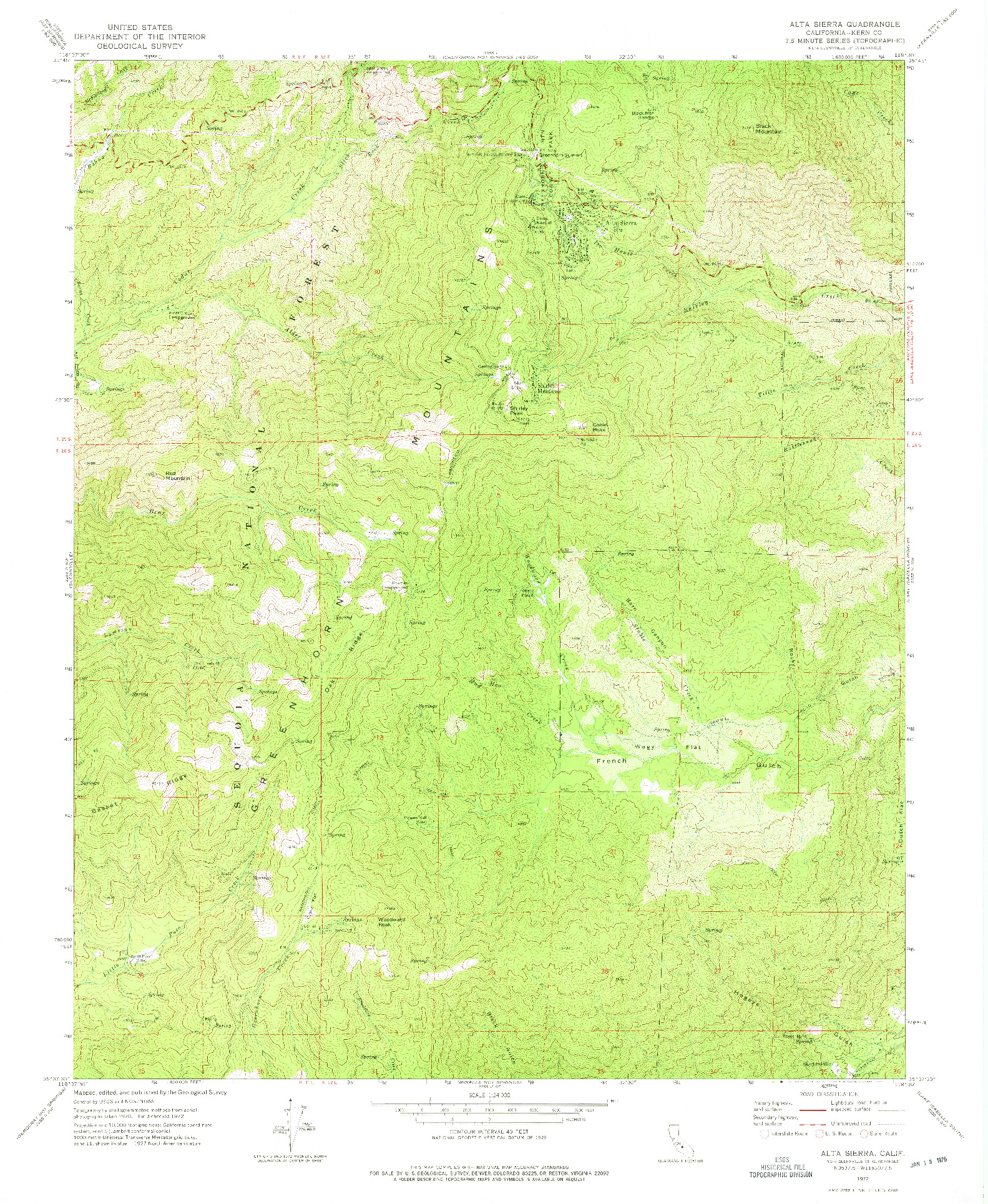 USGS 1:24000-SCALE QUADRANGLE FOR ALTA SIERRA, CA 1972