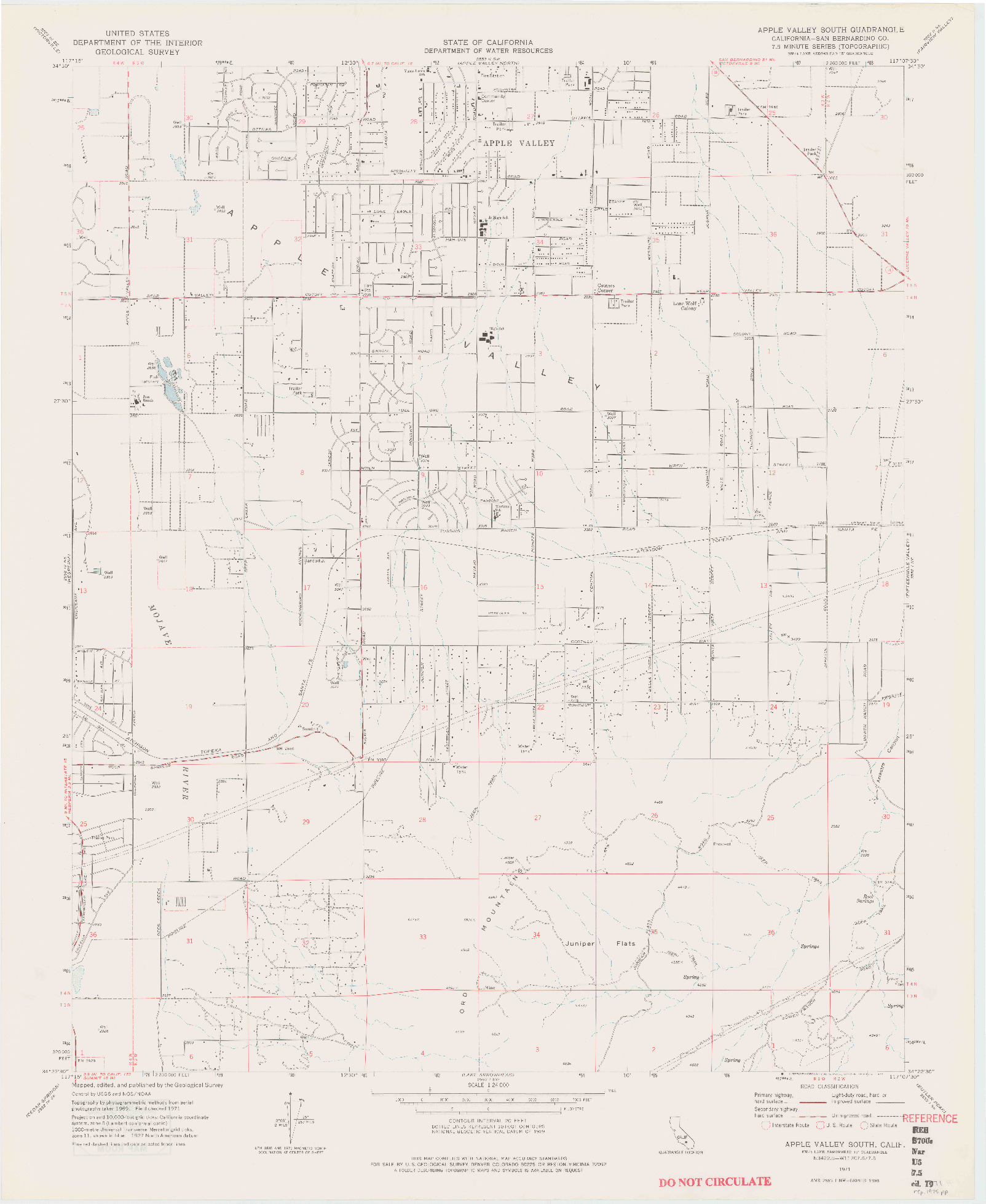 USGS 1:24000-SCALE QUADRANGLE FOR APPLE VALLEY SOUTH, CA 1971