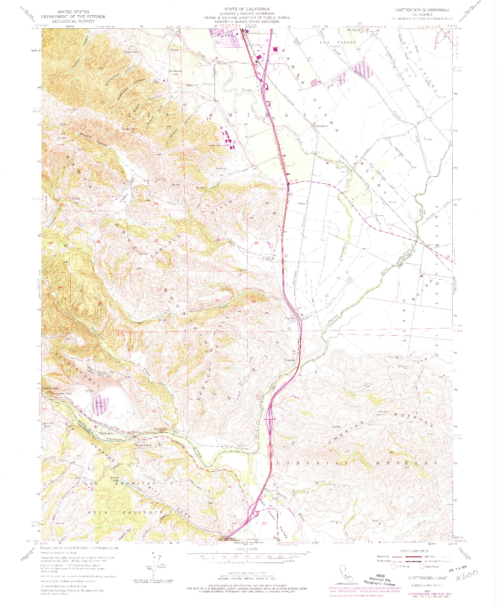 USGS 1:24000-SCALE QUADRANGLE FOR CHITTENDEN, CA 1955