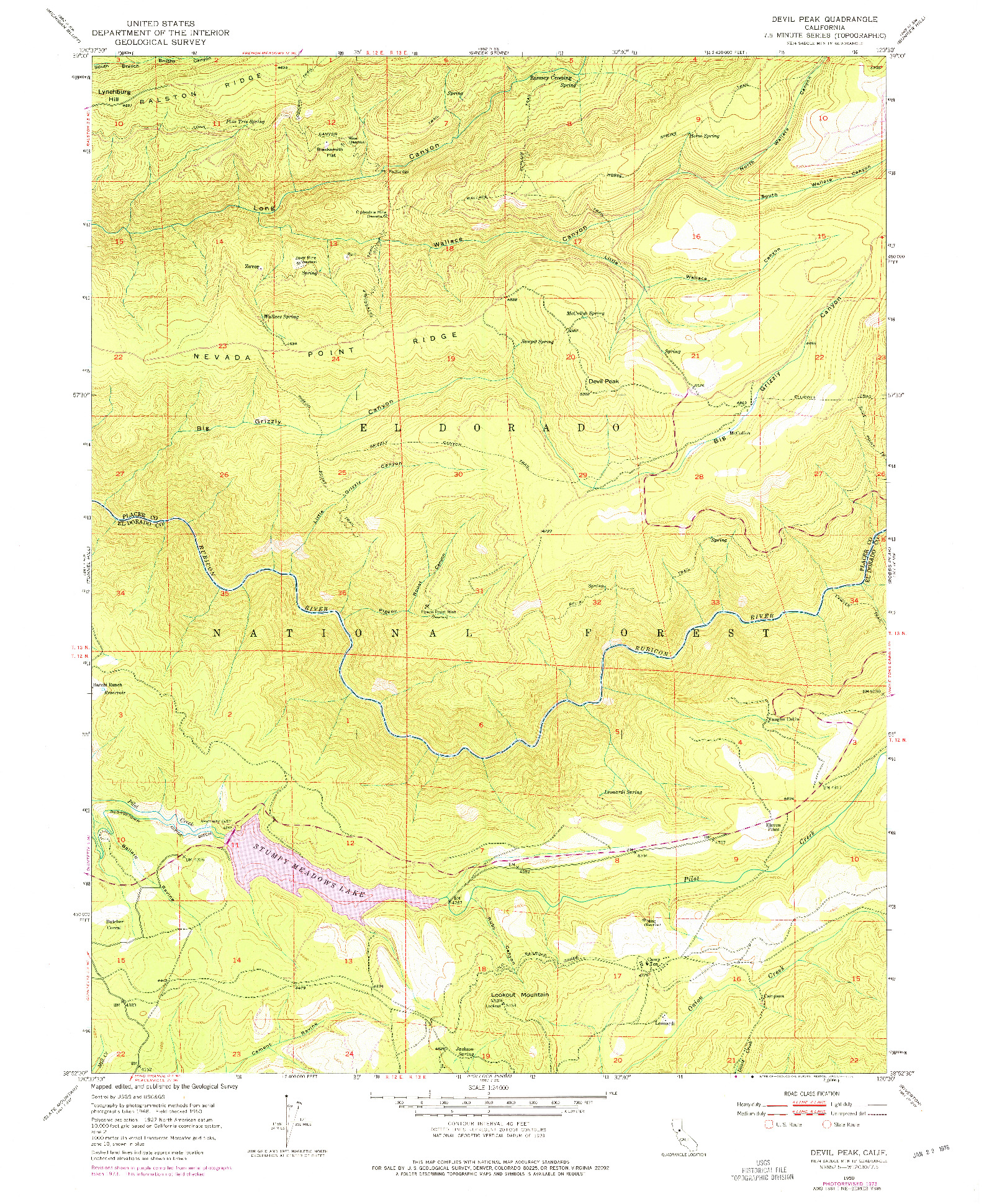 USGS 1:24000-SCALE QUADRANGLE FOR DEVIL PEAK, CA 1950