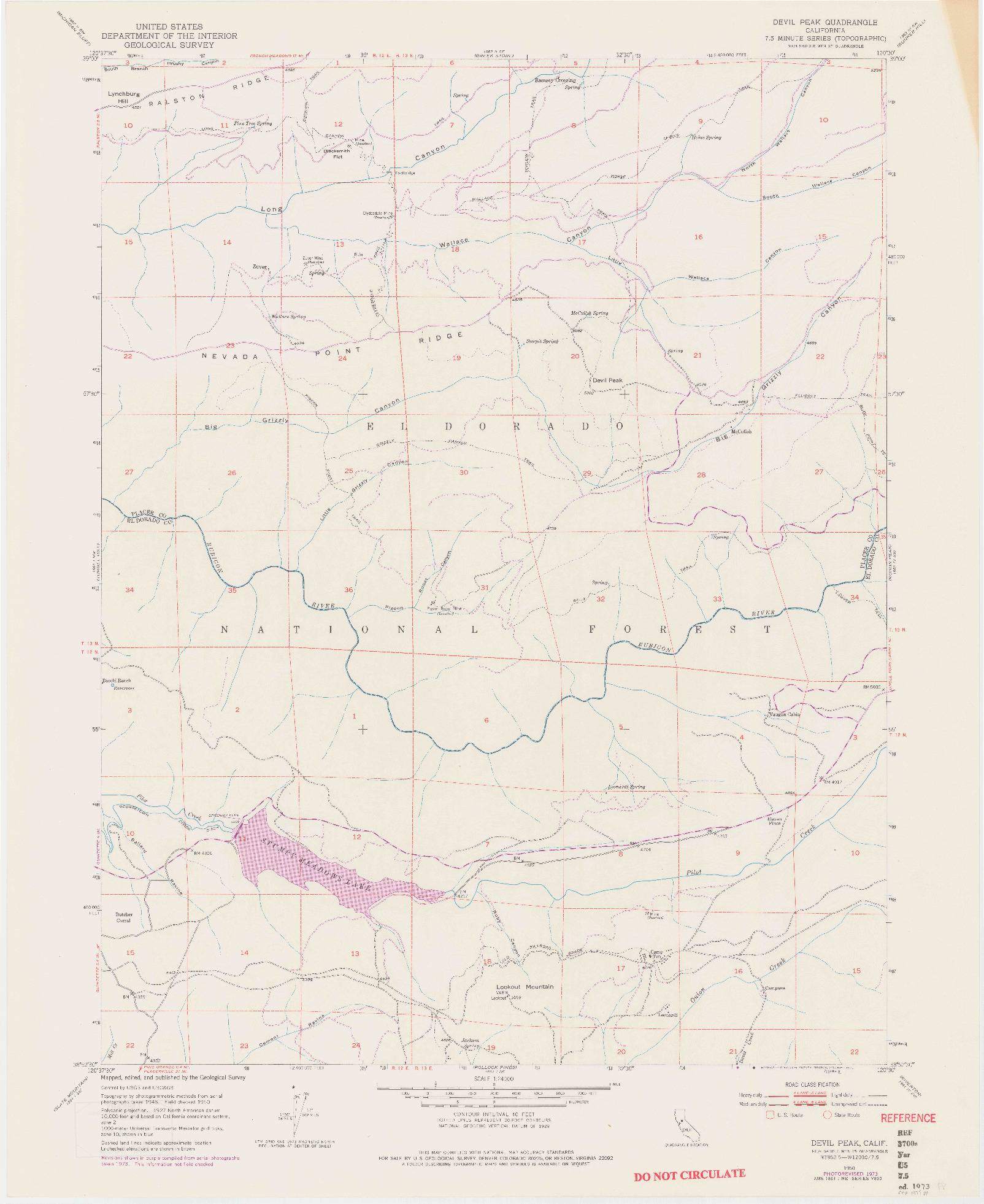 USGS 1:24000-SCALE QUADRANGLE FOR DEVIL PEAK, CA 1950