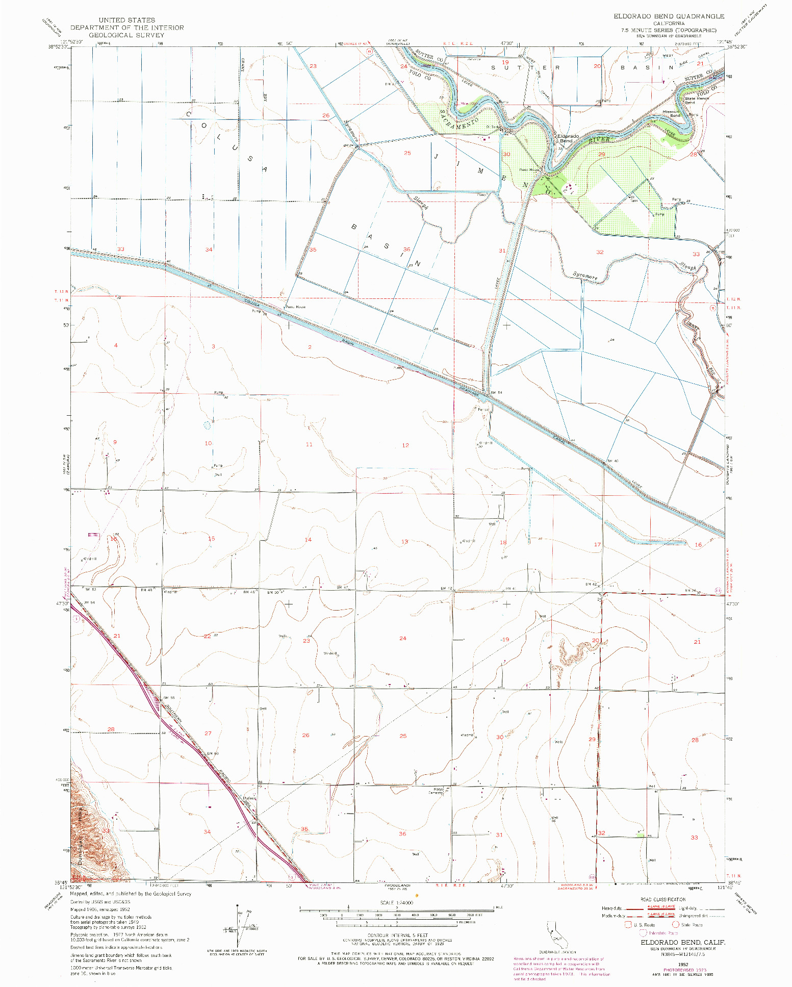 USGS 1:24000-SCALE QUADRANGLE FOR ELDORADO BEND, CA 1952