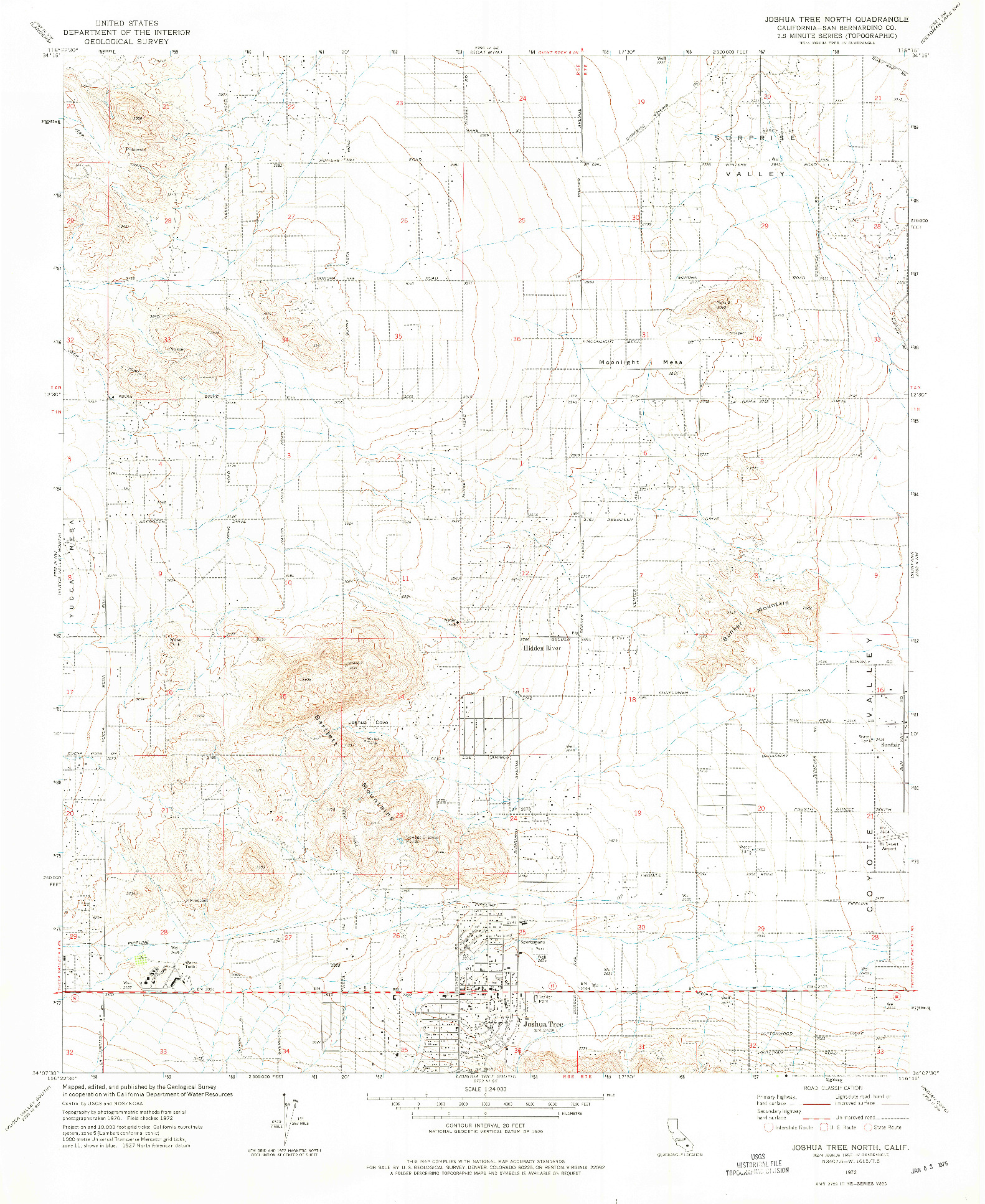 USGS 1:24000-SCALE QUADRANGLE FOR JOSHUA TREE NORTH, CA 1972