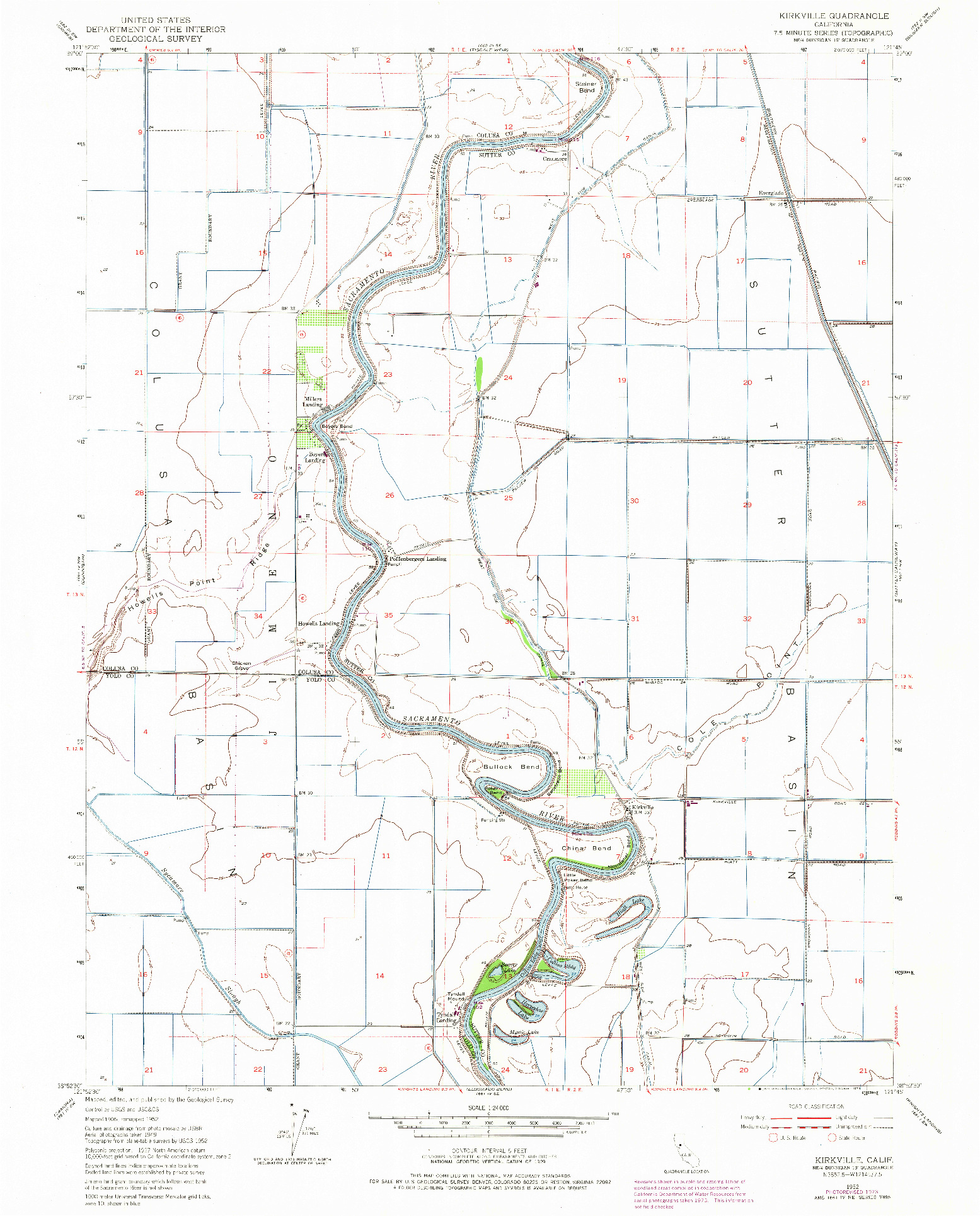 USGS 1:24000-SCALE QUADRANGLE FOR KIRKVILLE, CA 1952
