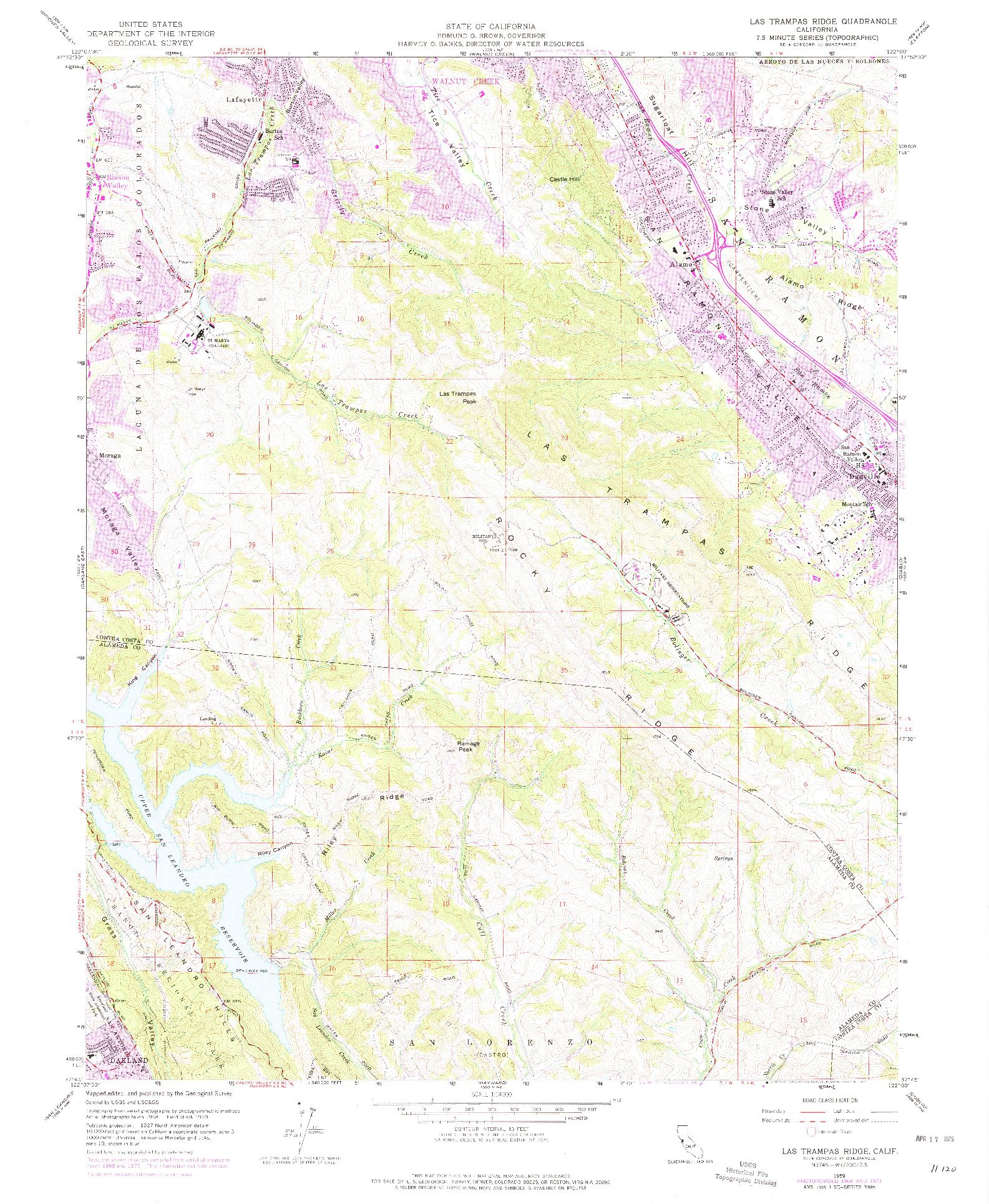 USGS 1:24000-SCALE QUADRANGLE FOR LAS TRAMPAS RIDGE, CA 1959
