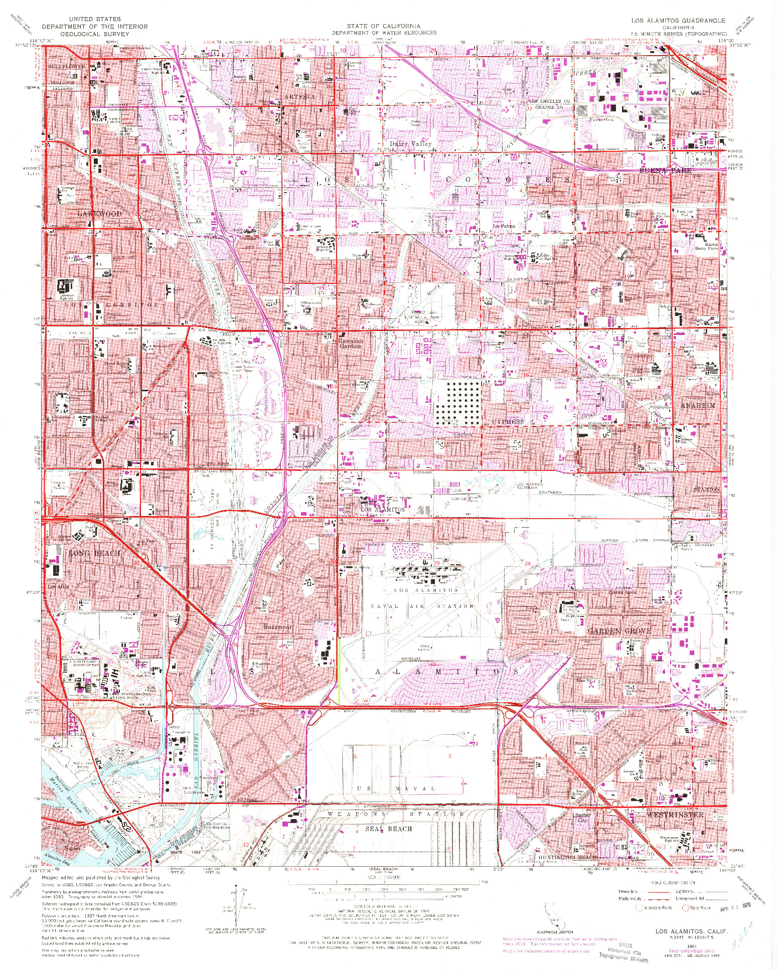 USGS 1:24000-SCALE QUADRANGLE FOR LOS ALAMITOS, CA 1964