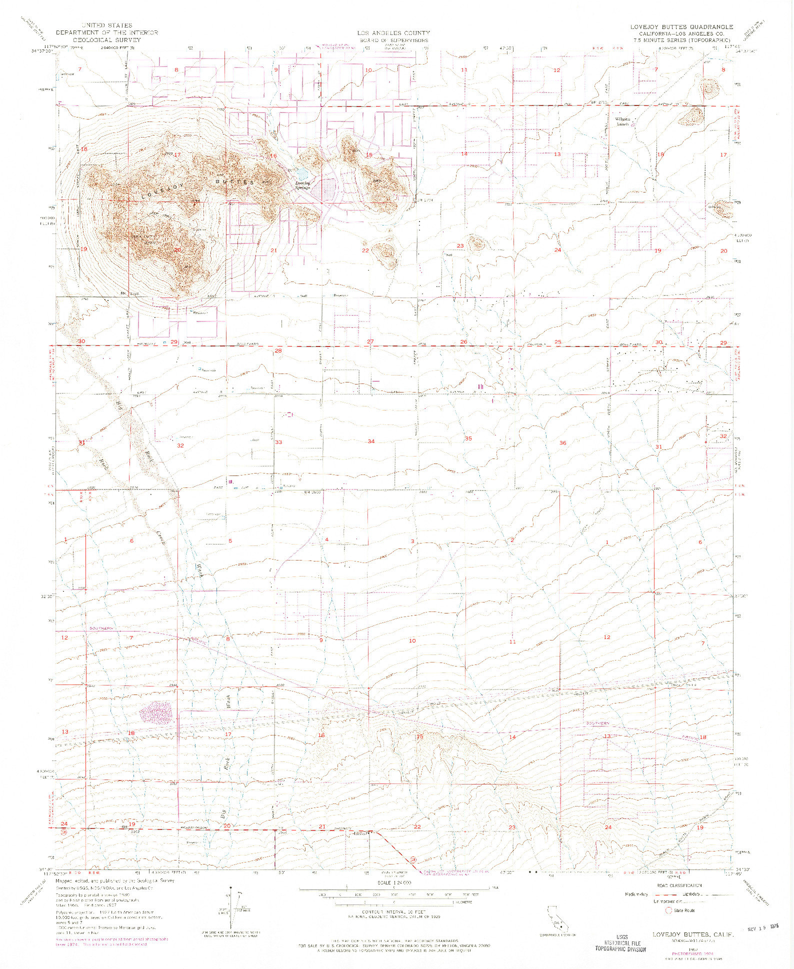 USGS 1:24000-SCALE QUADRANGLE FOR LOVEJOY BUTTES, CA 1957