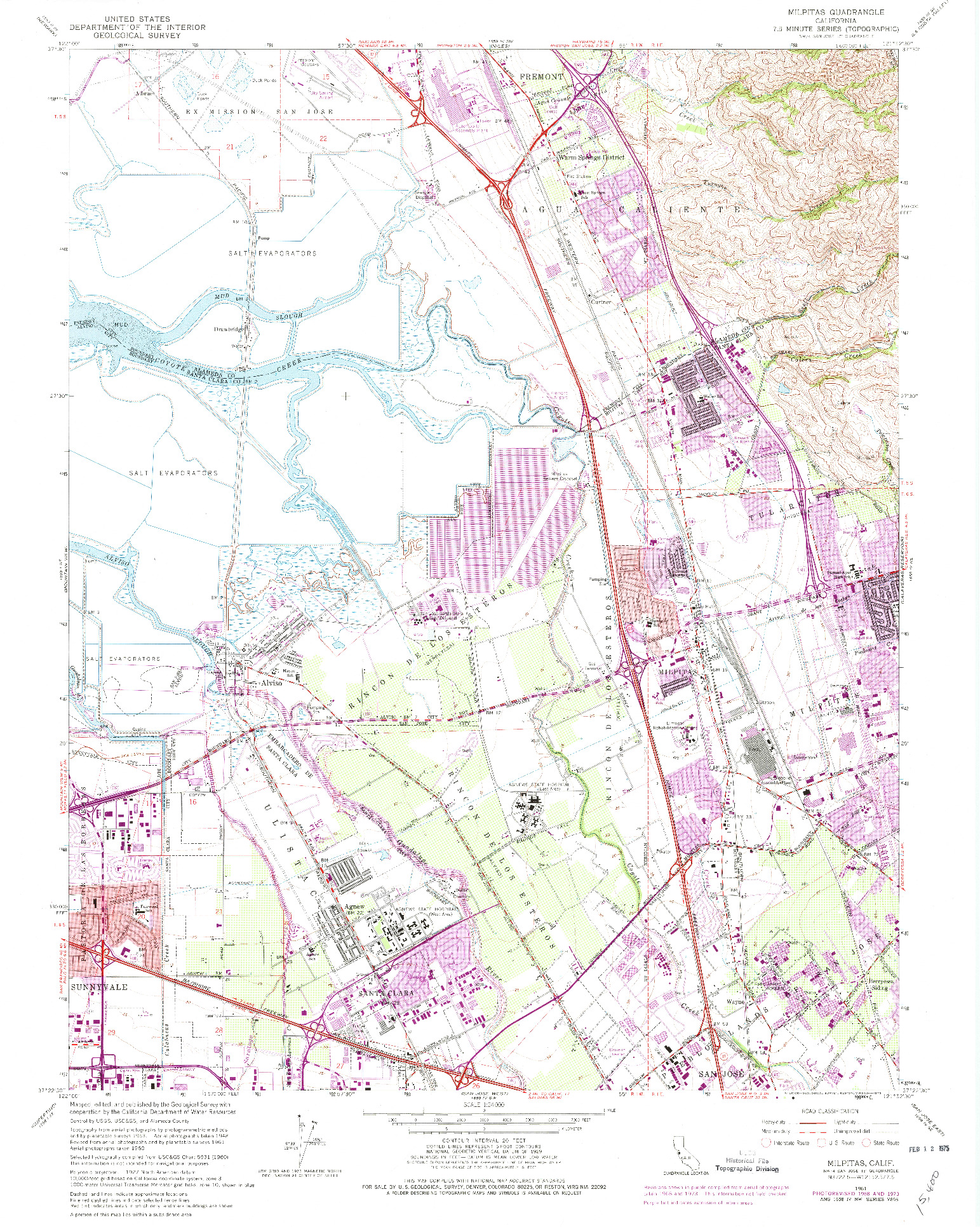 USGS 1:24000-SCALE QUADRANGLE FOR MILPITAS, CA 1961