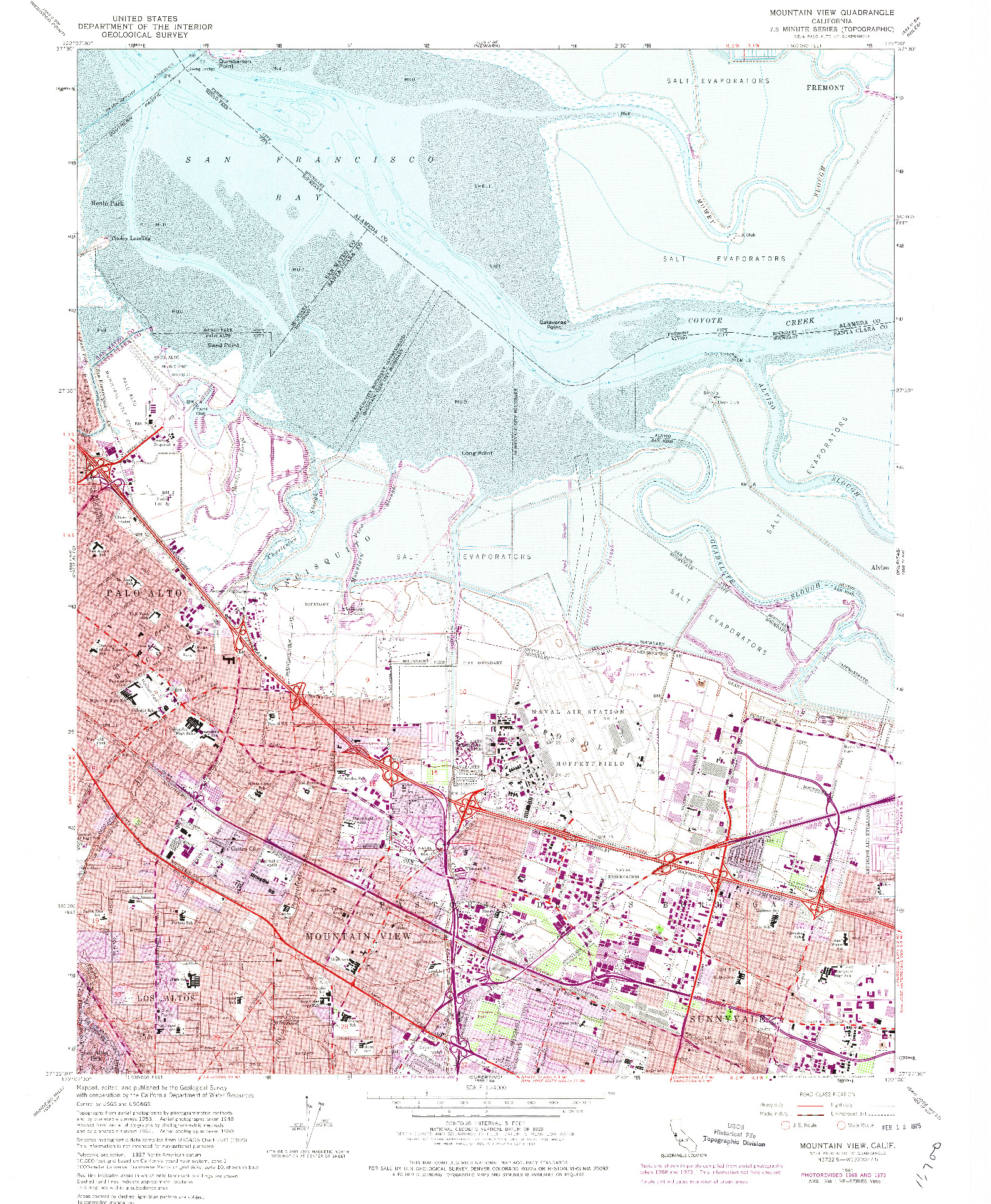 USGS 1:24000-SCALE QUADRANGLE FOR MOUNTAIN VIEW, CA 1961