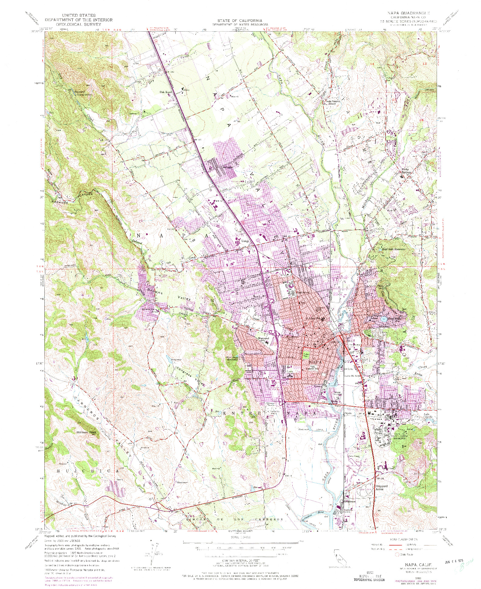 USGS 1:24000-SCALE QUADRANGLE FOR NAPA, CA 1951